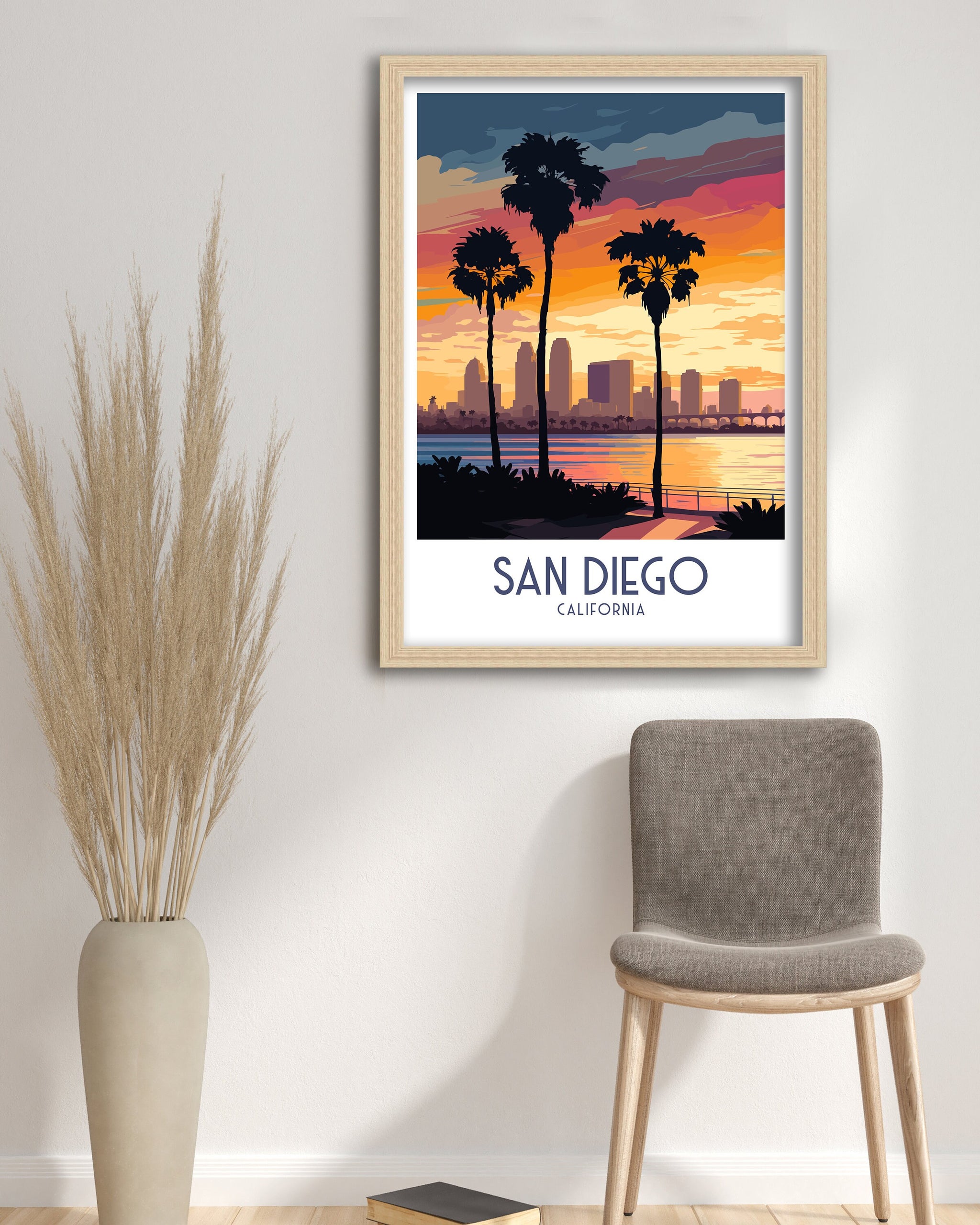 San Diego Travel Print | California Cityscape Illustration