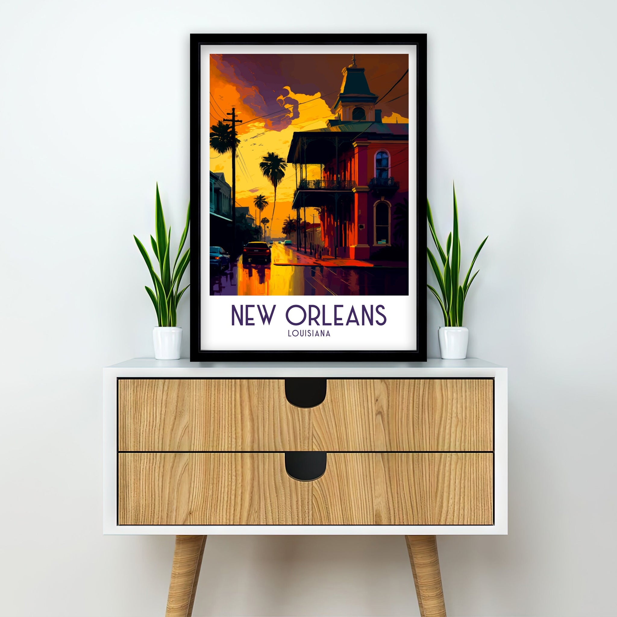 New Orleans Travel Poster | Louisiana Architecture Art Print