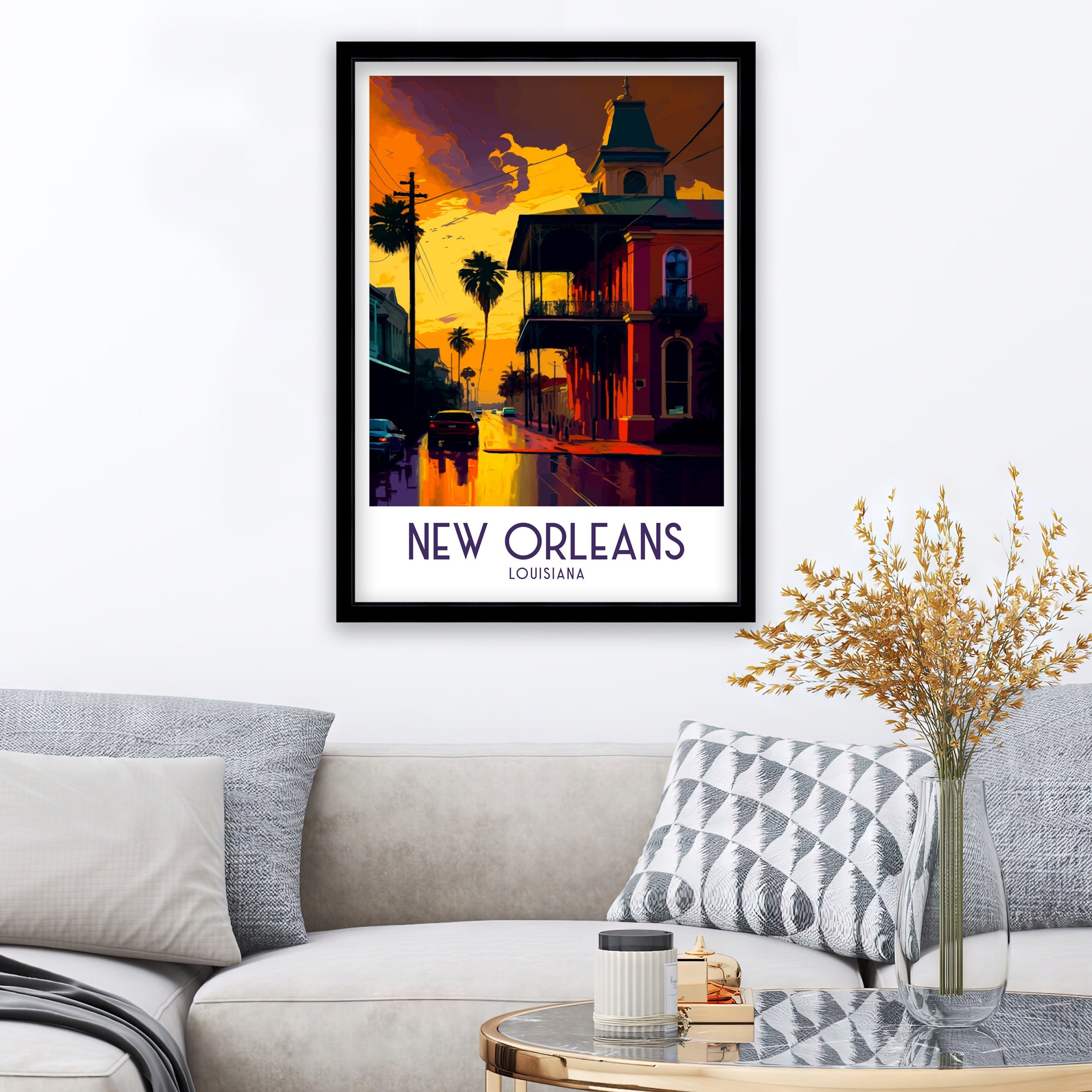 New Orleans Travel Poster | Louisiana Architecture Art Print