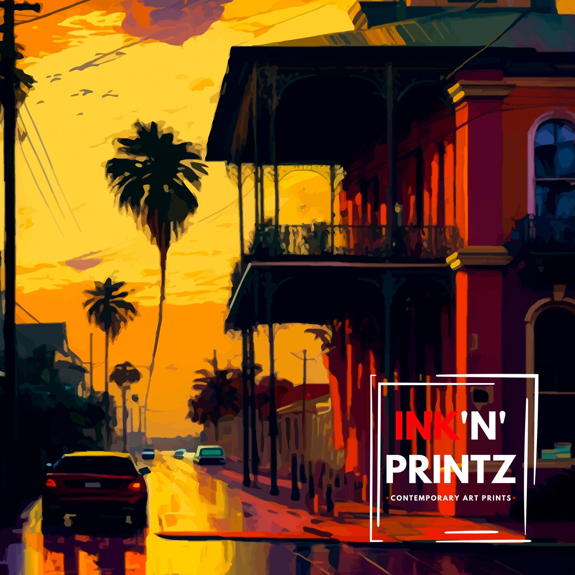 New Orleans Travel Poster | Louisiana Architecture Art Print