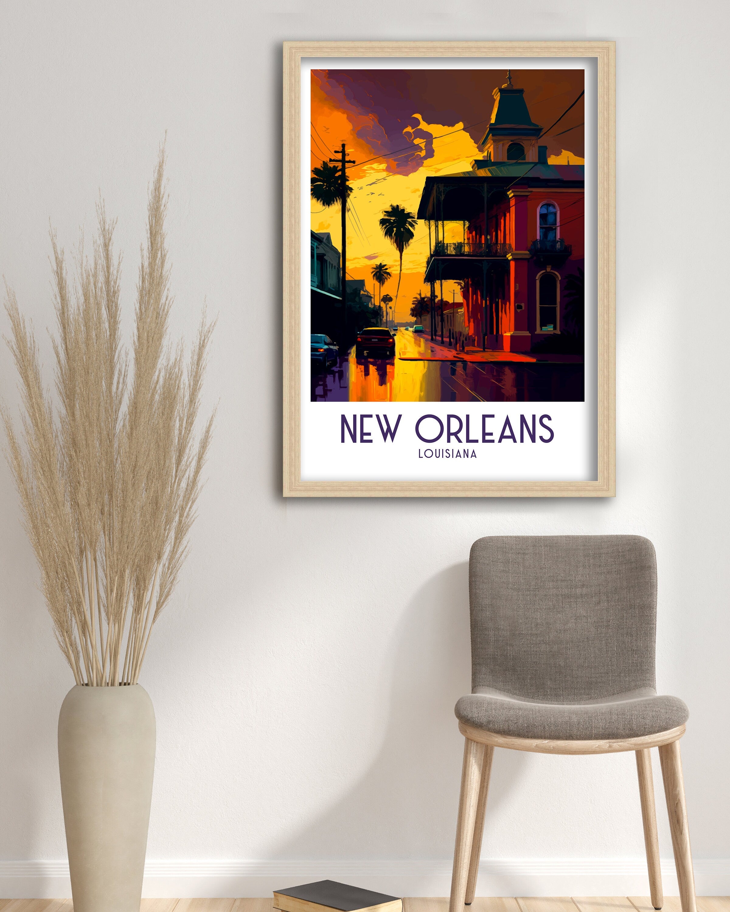New Orleans Travel Poster | Louisiana Architecture Art Print