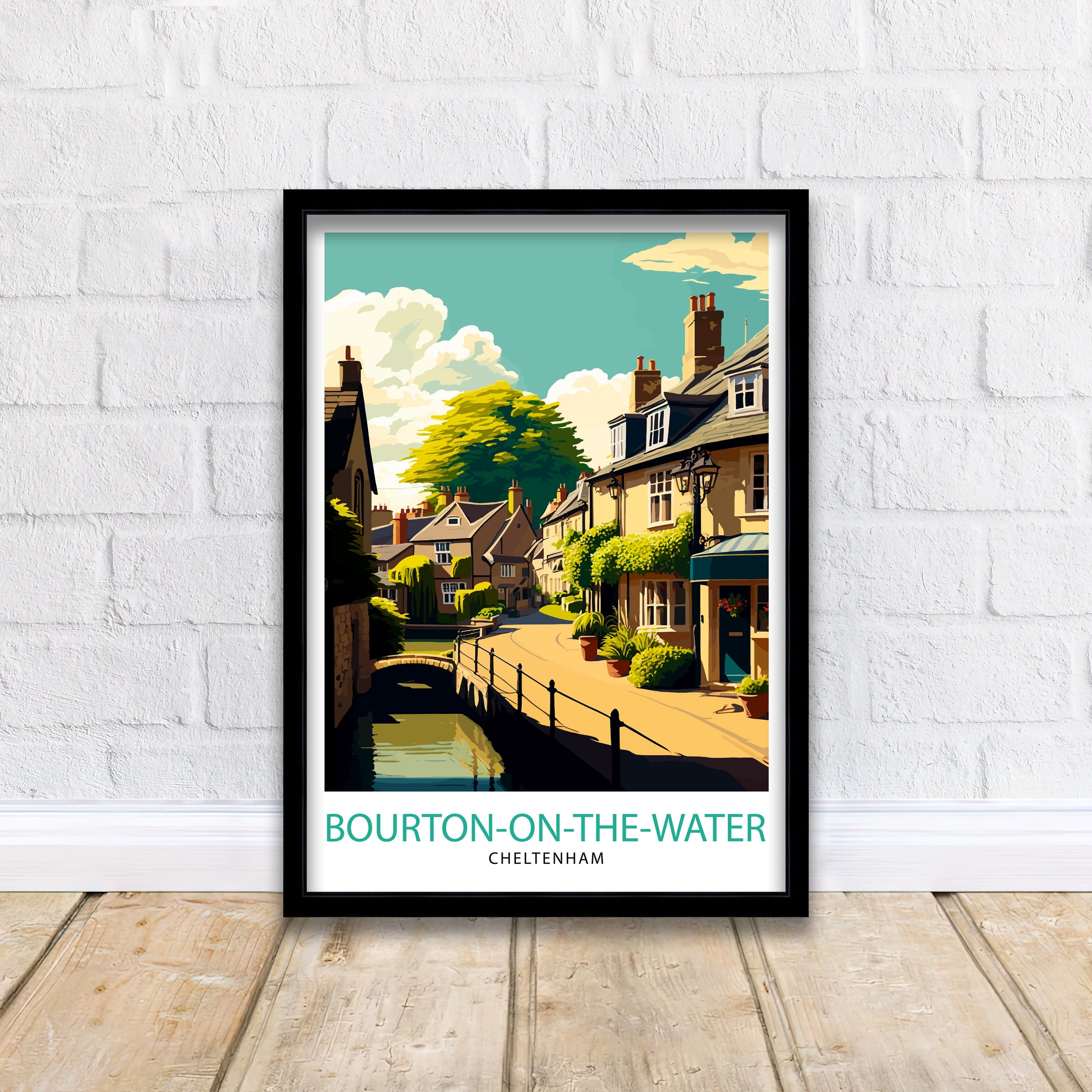 Bourton-on-the-Water Print, Cotswolds Travel Poster