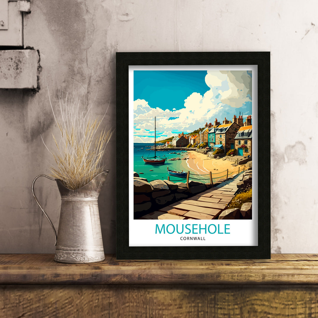 Mousehole Cornwall Travel Poster Mousehole