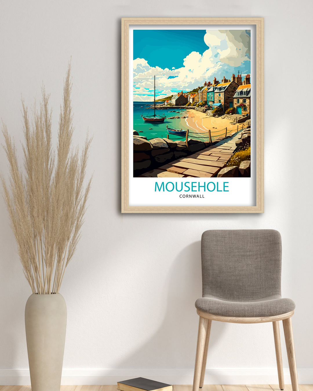 Mousehole Cornwall Travel Poster Mousehole