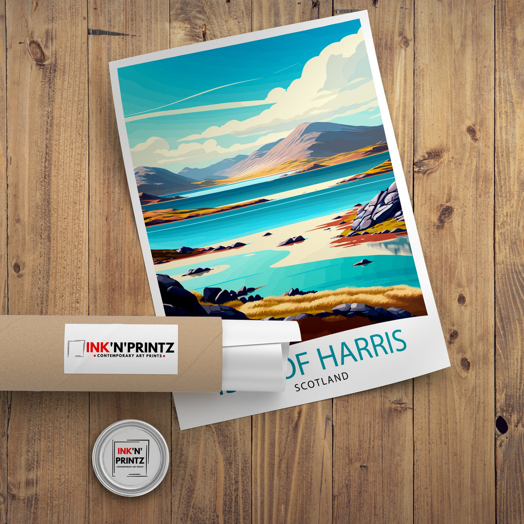 Isle of Harris Scotland Travel Poster Harris Wall Art Scotland Travel Poster Isle of Harris Art Poster Gift for Scotland Travelers