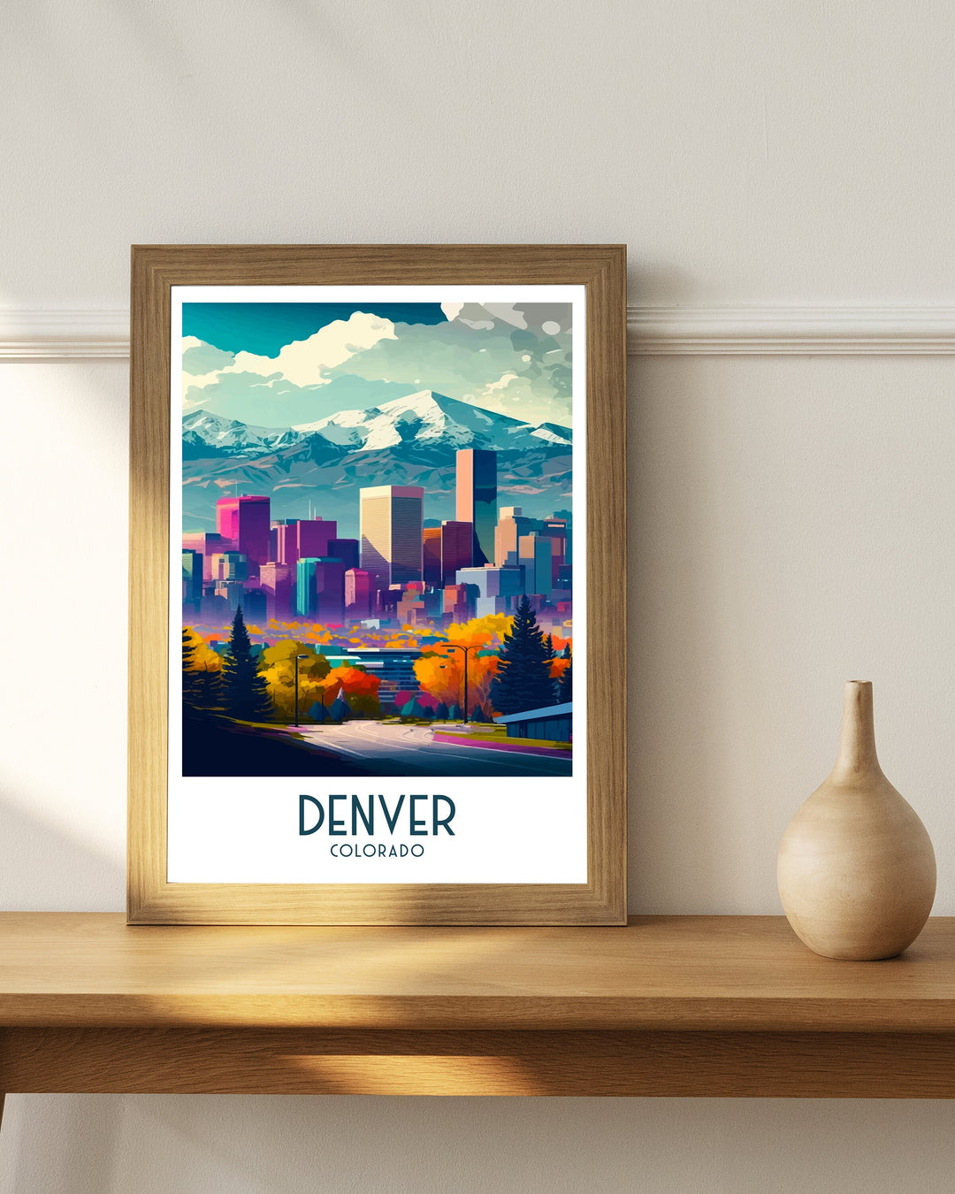 Denver Travel Poster Denver Wall Art Denver Poster Colorado Travel Poster Denver Cityscape Illustration Denver Skyline Poster Denver Home Decor