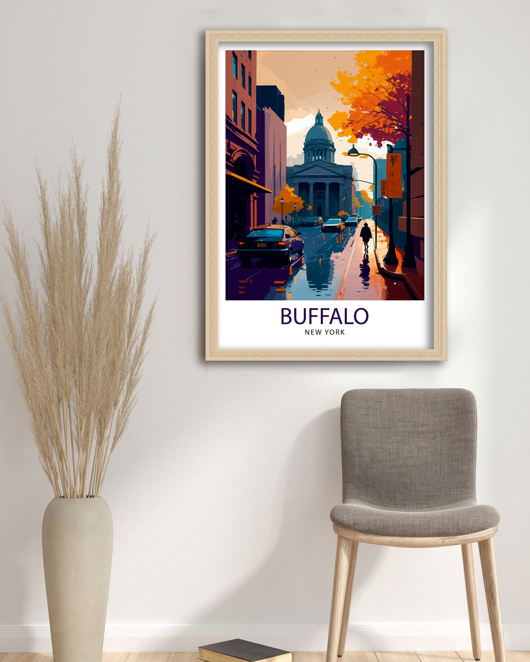Buffalo New York Travel Print Buffalo Wall Decor Buffalo Home Living Decor Buffalo Illustration Travel Poster Gift For Buffalo NY Home Decor