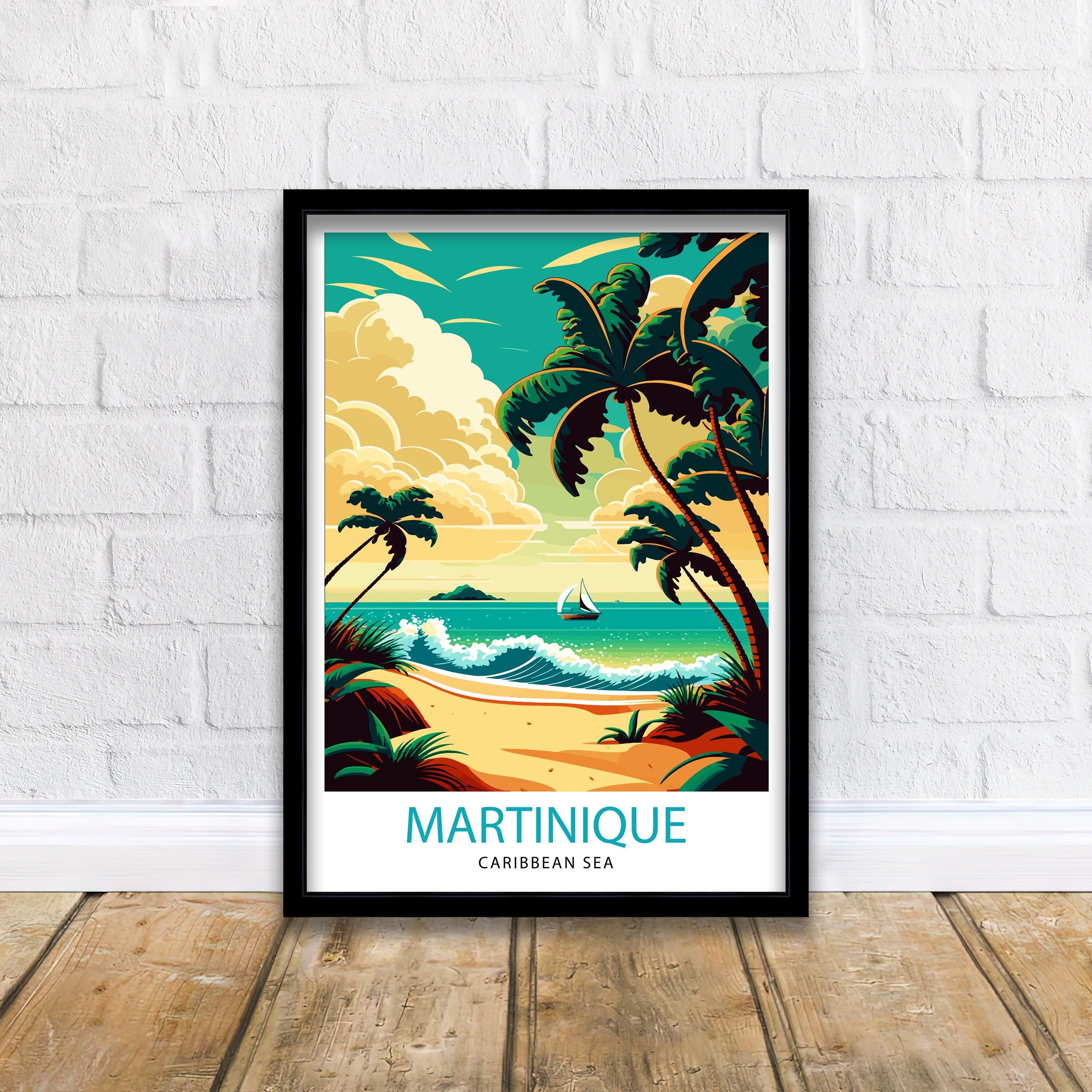 Martinique Travel Print Martinique Wall Art Martinique Poster Martinique Illustration Martinique Travel Decor Martinique Gift Martinique