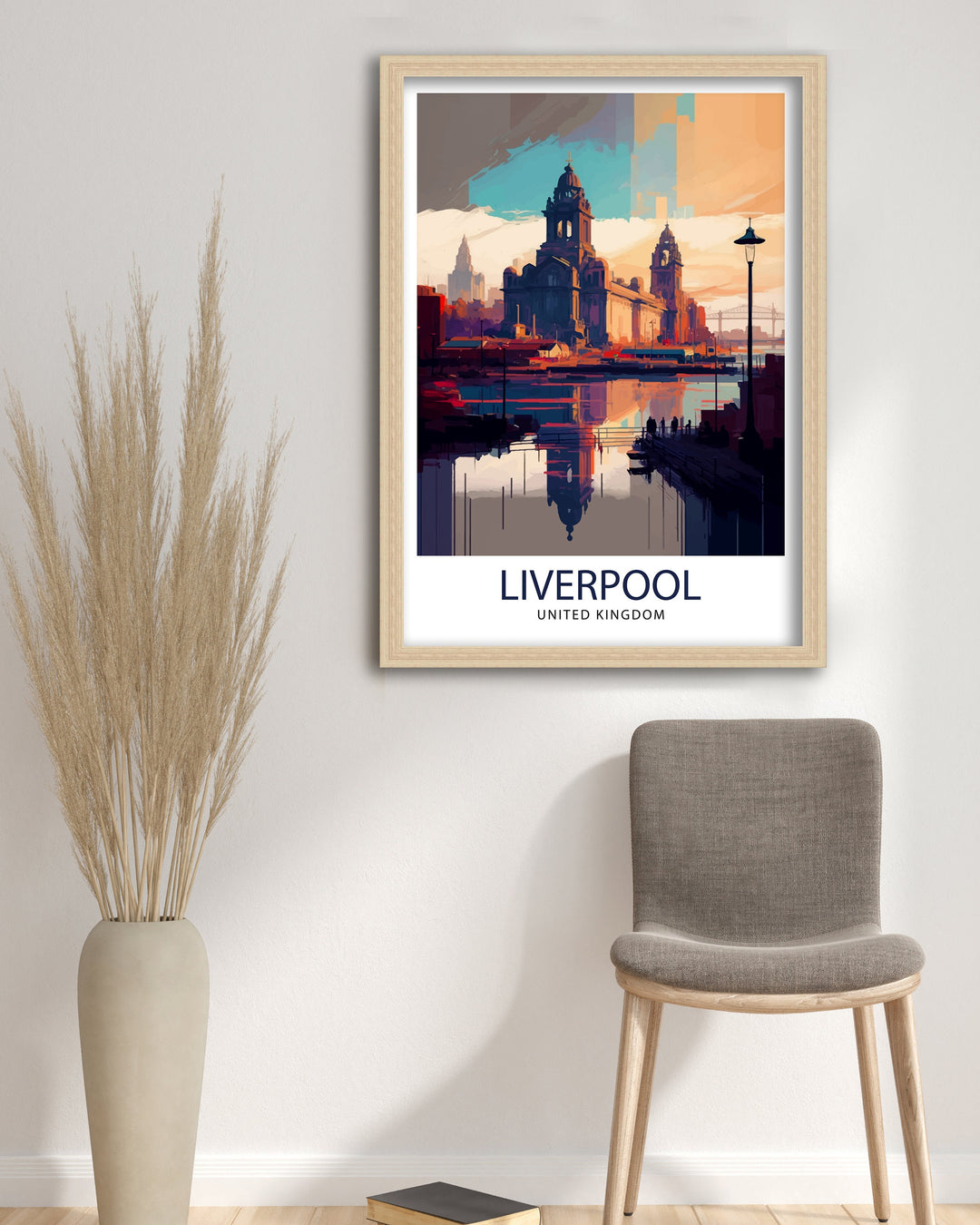 Liverpool Travel Poster Liverpool Wall Art Liverpool Home Decor Liverpool Cityscape Illustration Gift For Liverpool Lovers England Travel