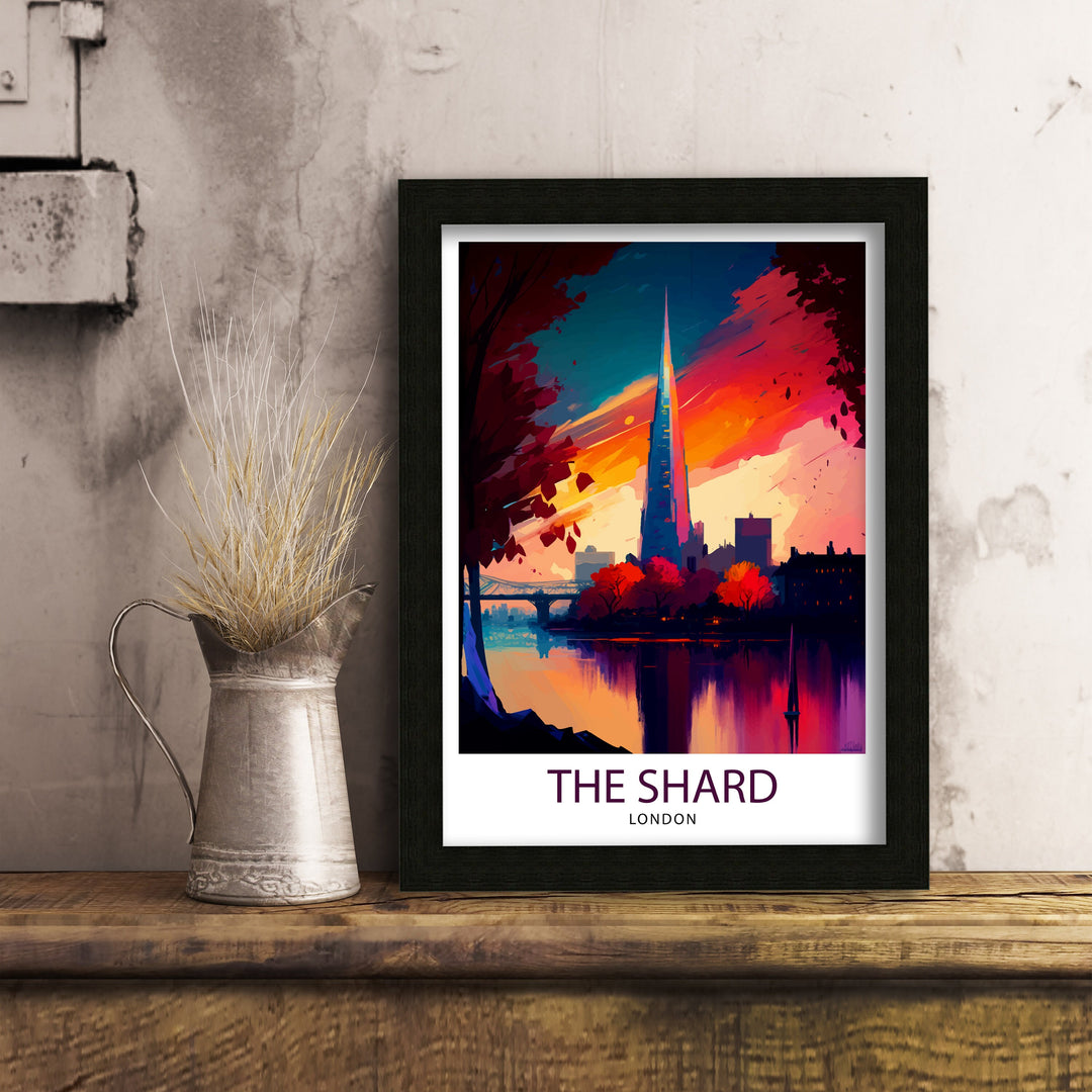 The Shard London Travel Poster London Wall Art London Home Decor The Shard Illustration Travel Poster Gift for London England Home Decor