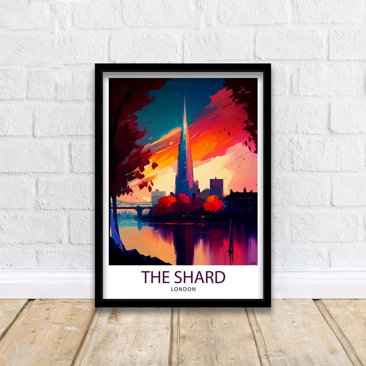 The Shard London Travel Poster London Wall Art London Home Decor The Shard Illustration Travel Poster Gift for London England Home Decor