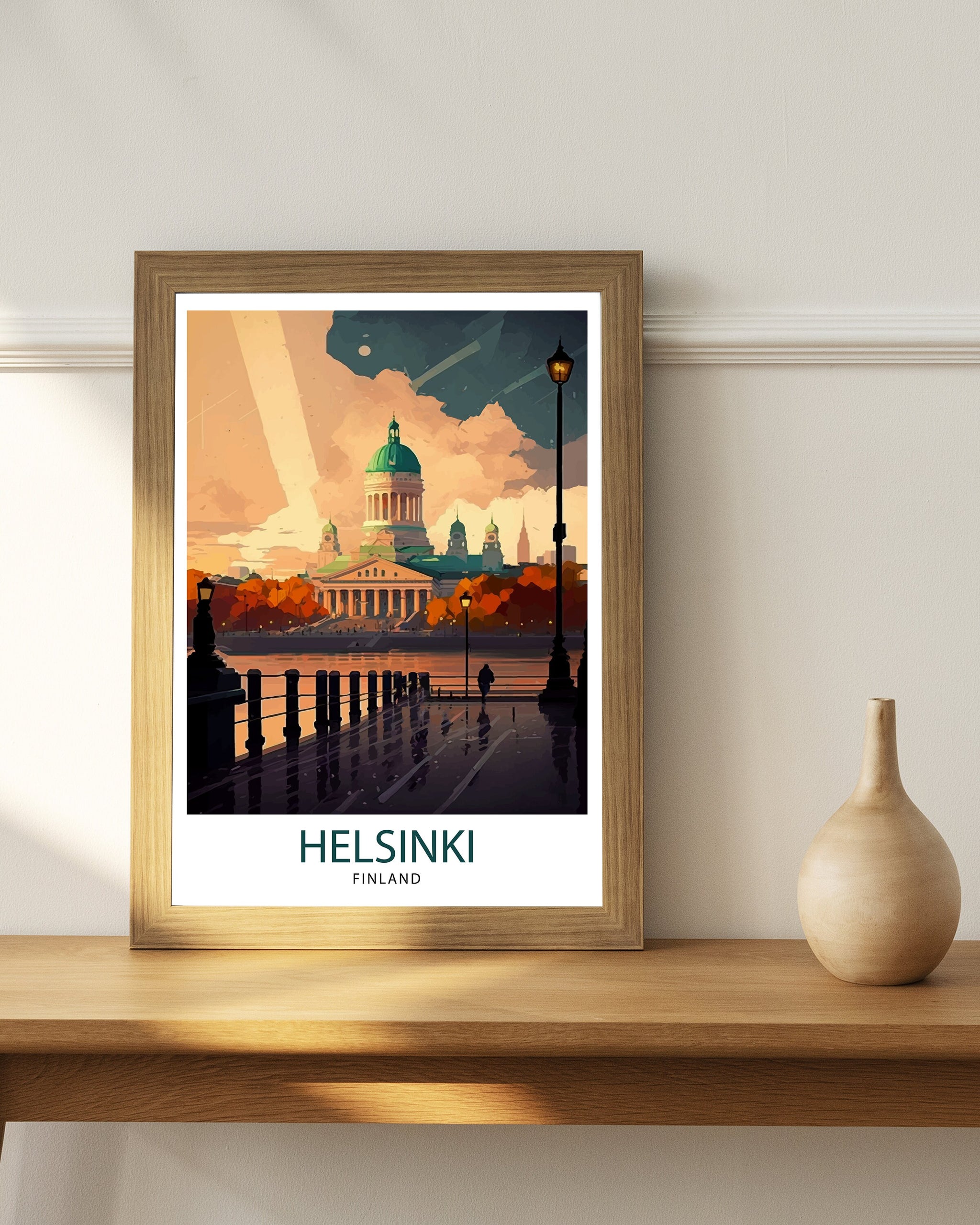 Helsinki Finland Travel Print Helsinki Wall Art Finland Travel Poster Helsinki Illustration Nordic Home Decor Travel Gift