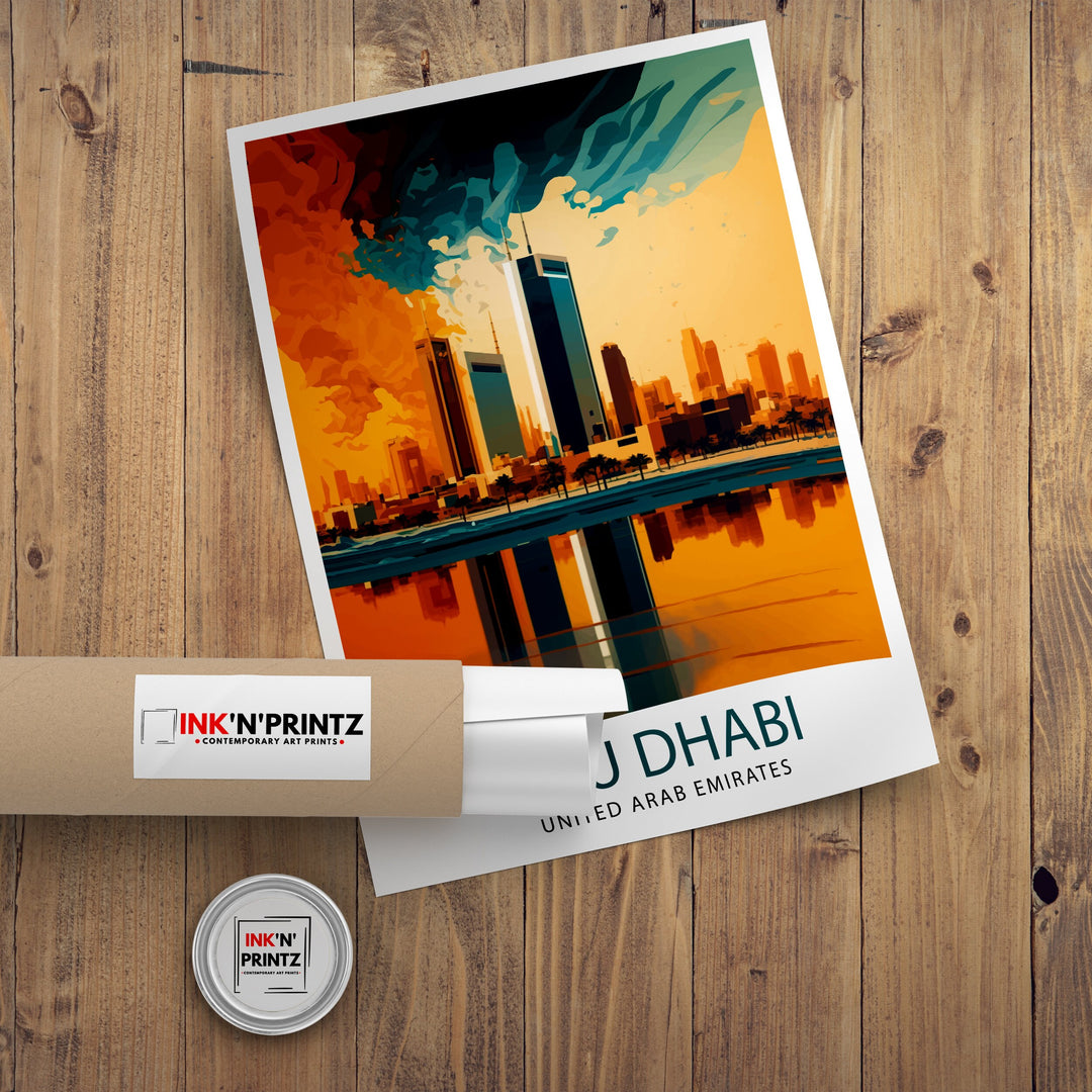 Abu Dhabi Travel Poster Abu Dhabi Wall Art Abu Dhabi Decor Abu Dhabi Illustration Travel Poster Gift For Abu Dhabi UAE Home Decor