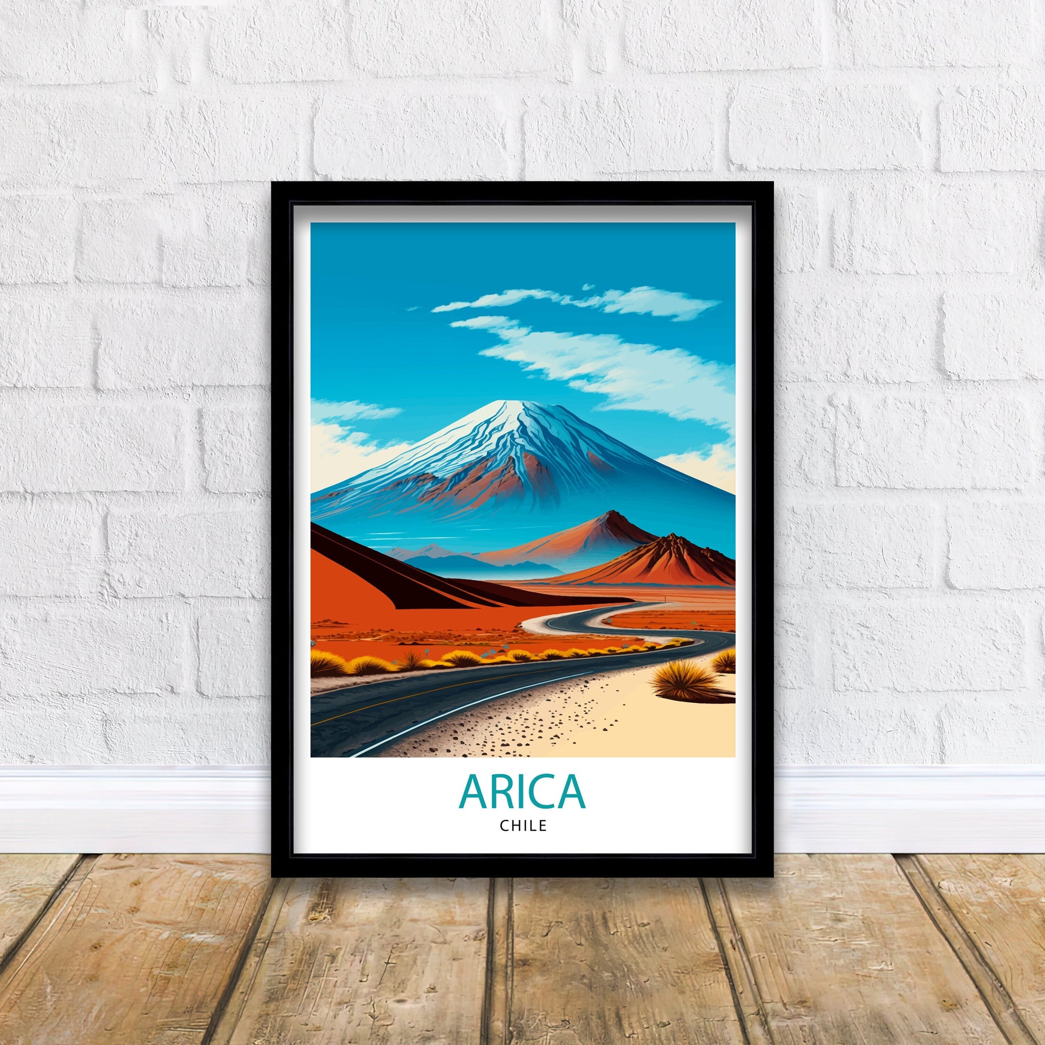 Arica Chile Travel Poster, Landscape Illustration