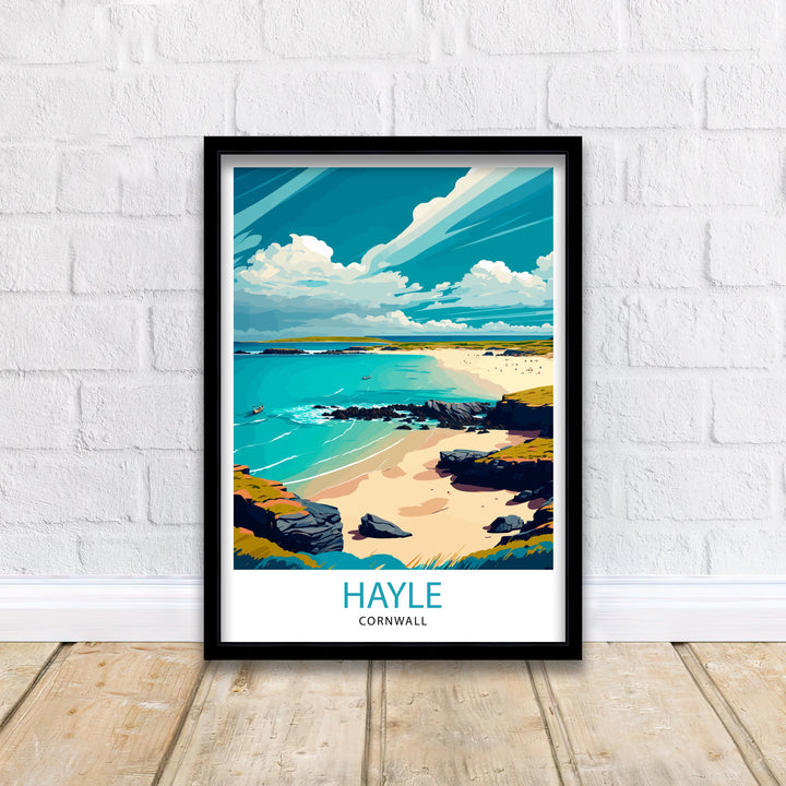 Hayle Cornwall Travel Poster Cornwall