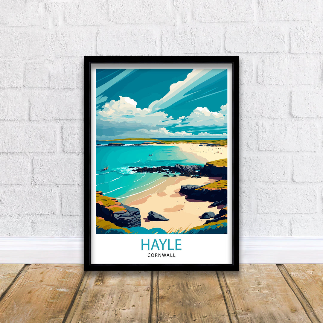 Hayle Cornwall Travel Poster Cornwall