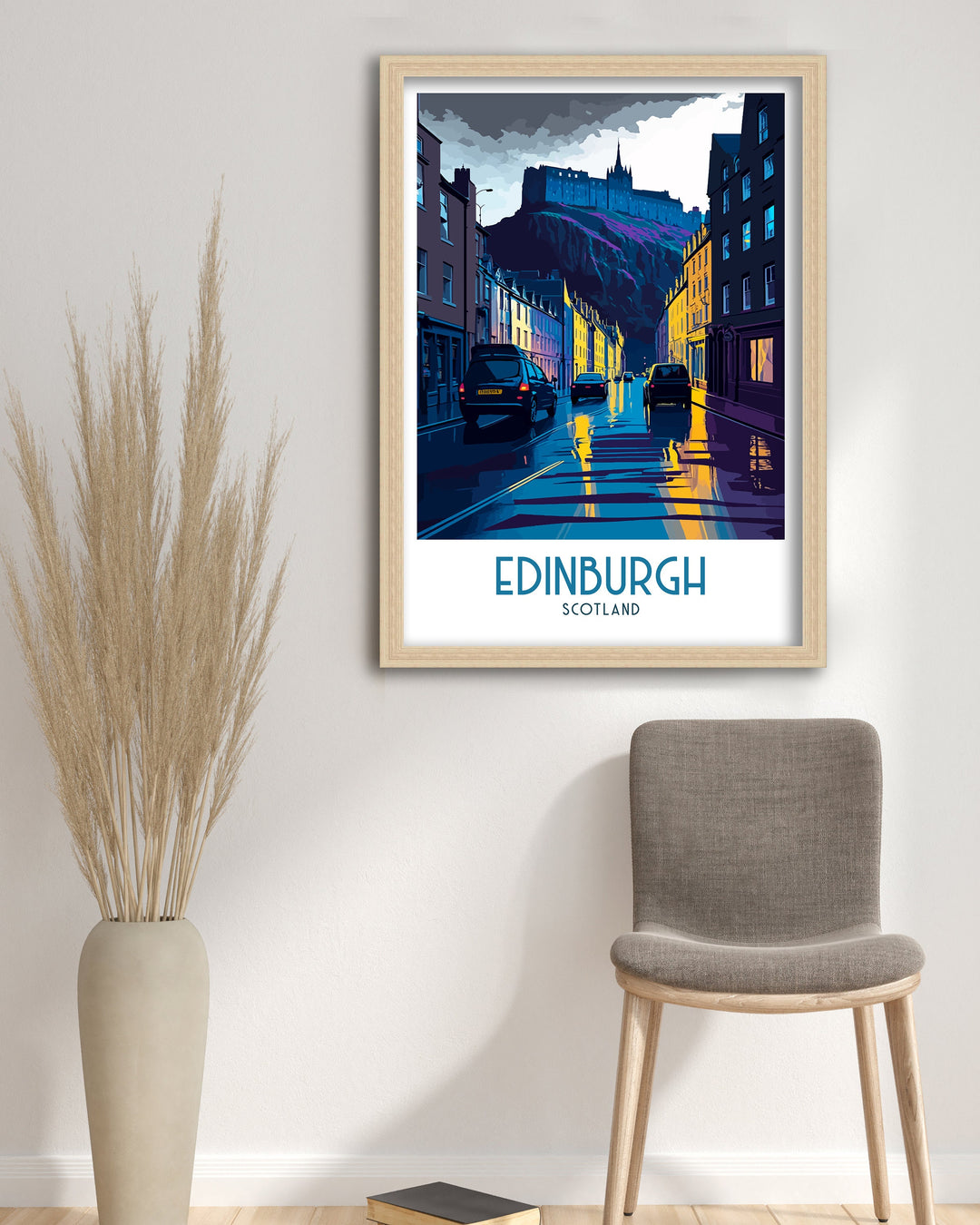 Edinburgh Scotland Travel Poster Edinburgh Wall Art Edinburgh Home Decor Scotland Illustration