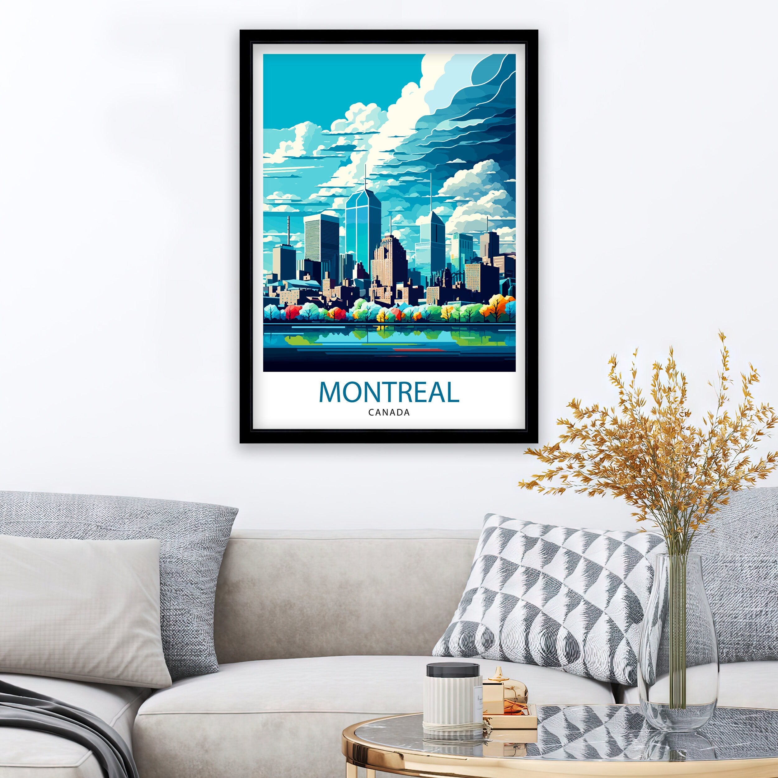 Montreal Skyline Art Print, Canada Travel Poster