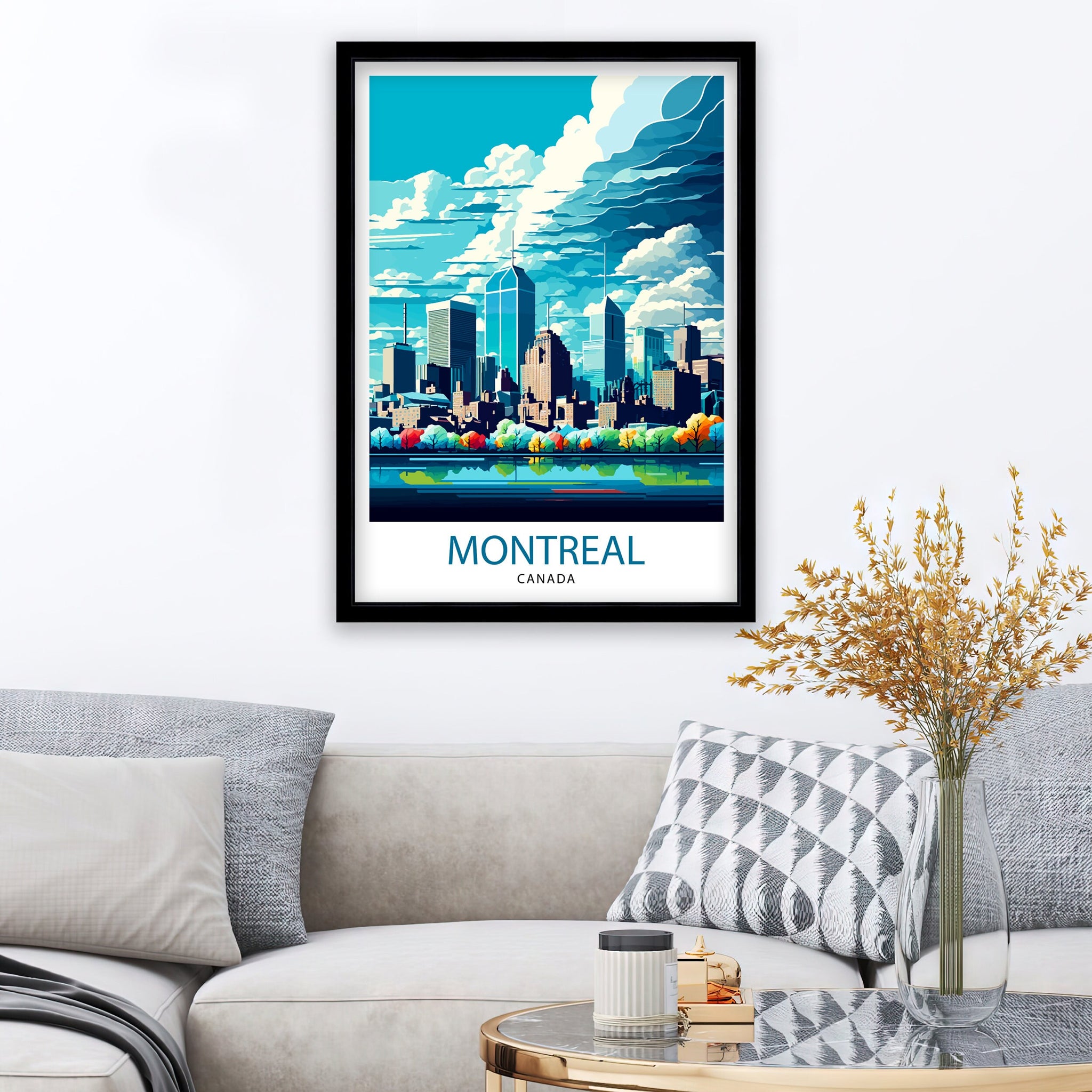 Montreal Skyline Art Print, Canada Travel Poster