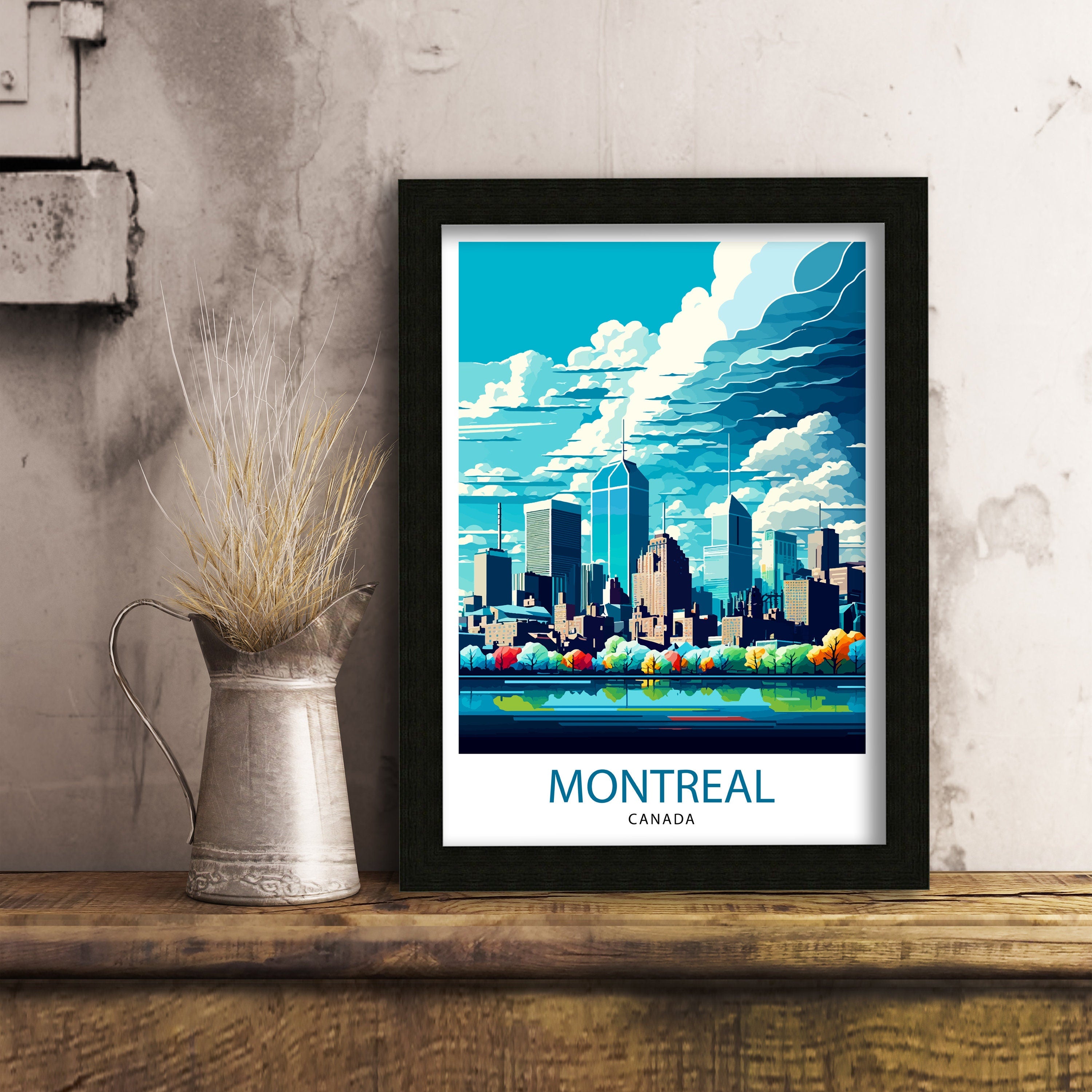 Montreal Skyline Art Print, Canada Travel Poster