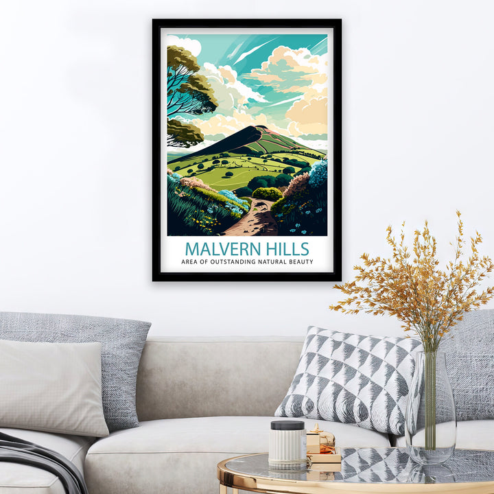 Malvern Hills Travel Poster Malvern Hills Wall Art Malvern Hills Home Decor Malvern Hills Illustration Malvern Hills Poster Gift For Malvern