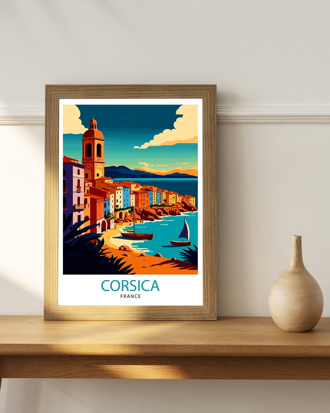 Corsica France Travel Poster Corsica Wall Art Corsica Home Decor Corsica Illustration Travel Poster Corsica Gift France Home Decor