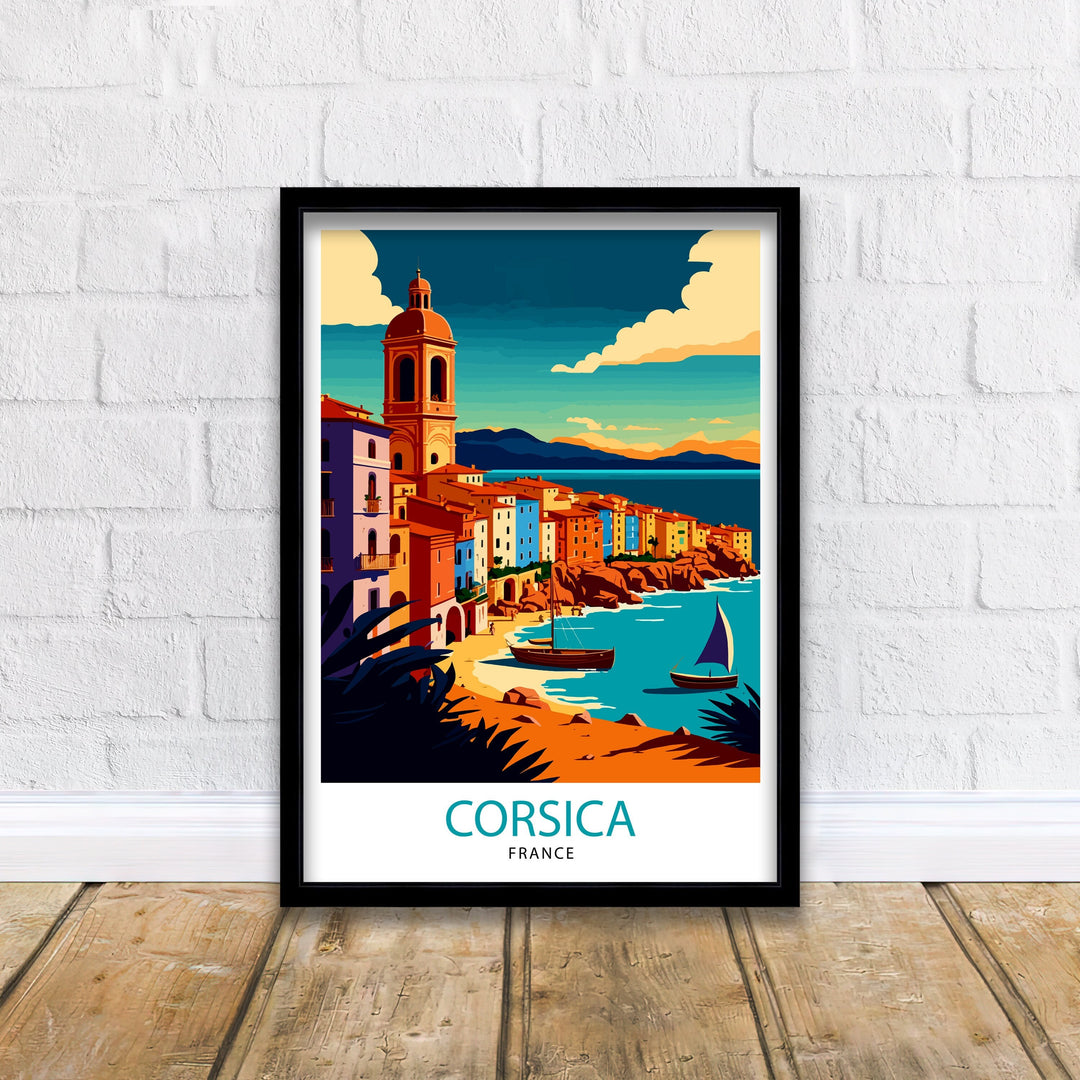 Corsica France Travel Poster Corsica Wall Art Corsica Home Decor Corsica Illustration Travel Poster Corsica Gift France Home Decor