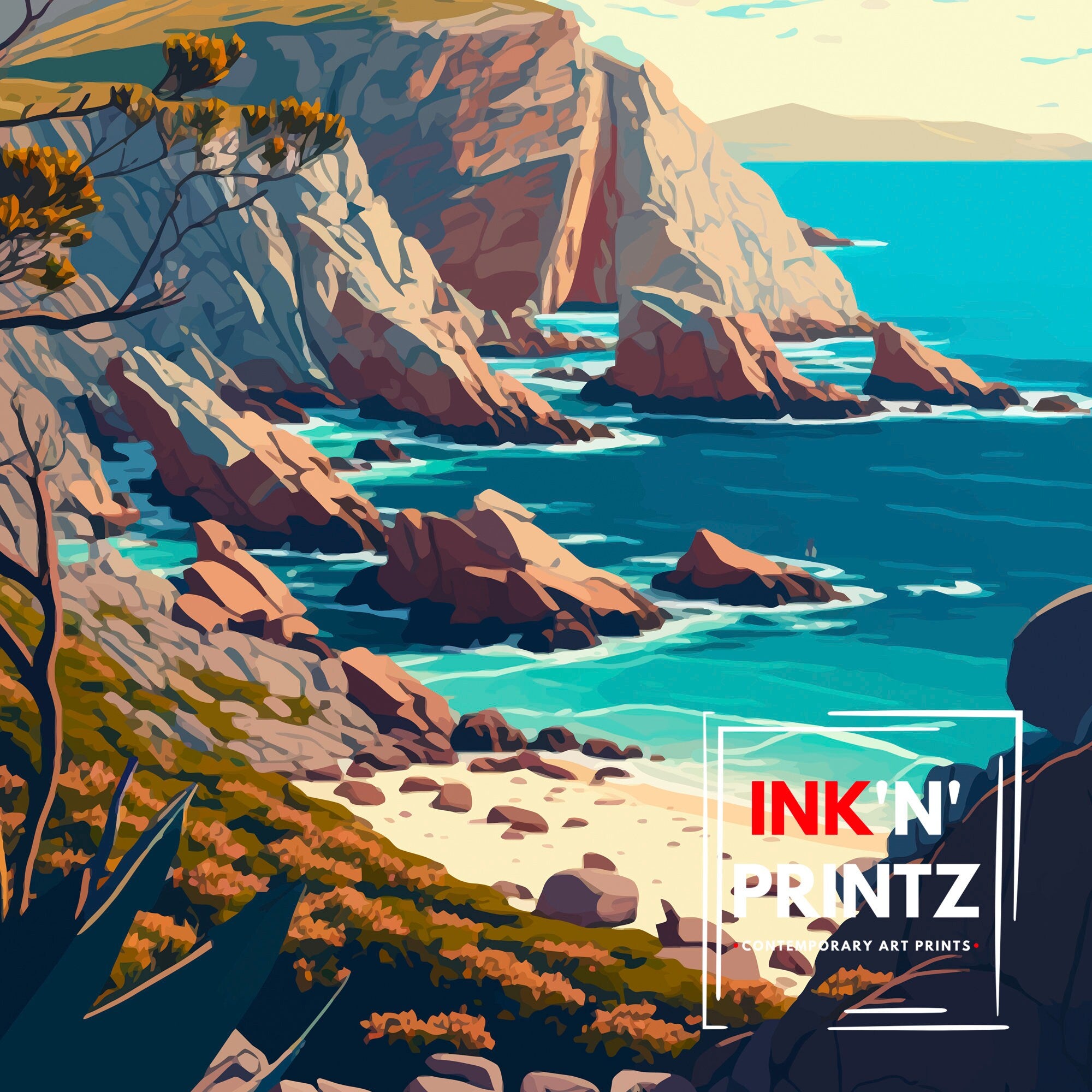 Torndirrup National Park Print, Western Australia Travel Poster