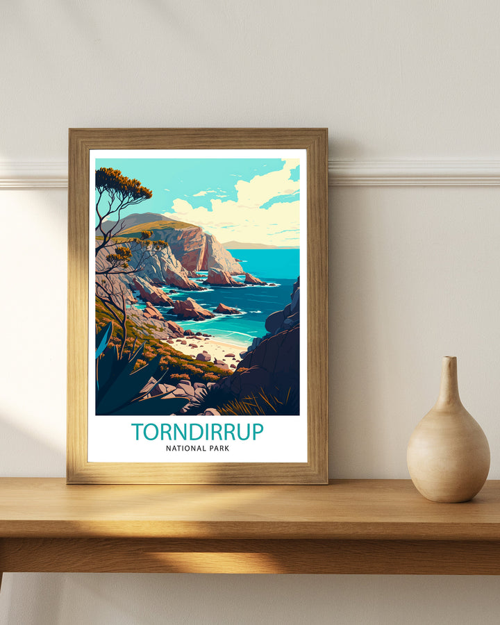 Torndirrup National Park Travel Poster Western Australia Wall Art Travel Poster Australia Home Decor Torndirrup National Park Illustration