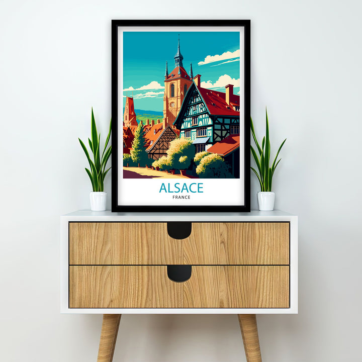 Alsace France Travel Poster Alsace Wall Art Alsace Home Decor Alsace Illustration Travel Poster Gift for Alsace France Home Decor