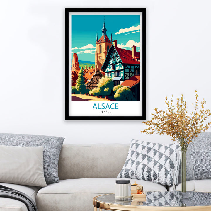 Alsace France Travel Poster Alsace Wall Art Alsace Home Decor Alsace Illustration Travel Poster Gift for Alsace France Home Decor