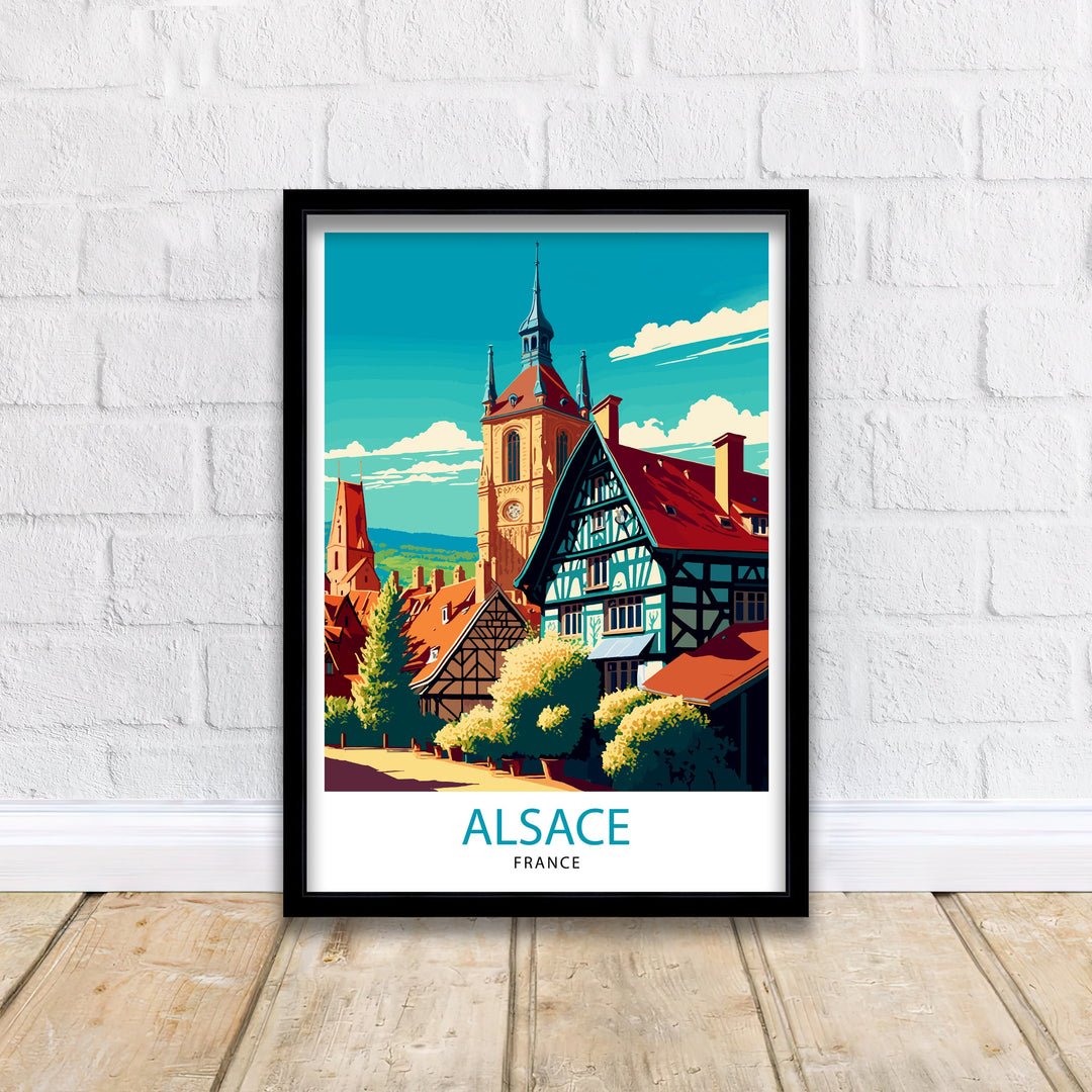 Alsace France Travel Poster Alsace Wall Art Alsace Home Decor Alsace Illustration Travel Poster Gift for Alsace France Home Decor