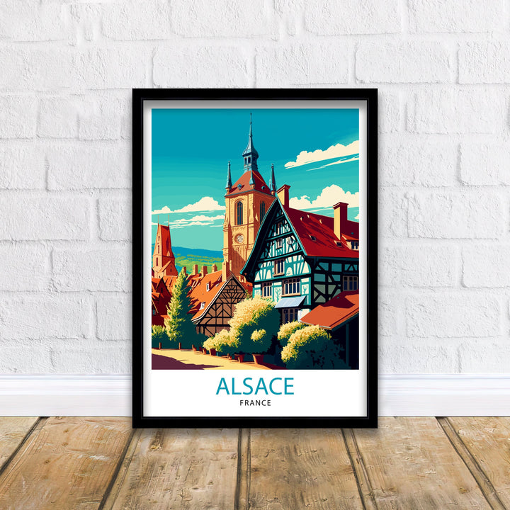 Alsace France Travel Poster Alsace Wall Art Alsace Home Decor Alsace Illustration Travel Poster Gift for Alsace France Home Decor