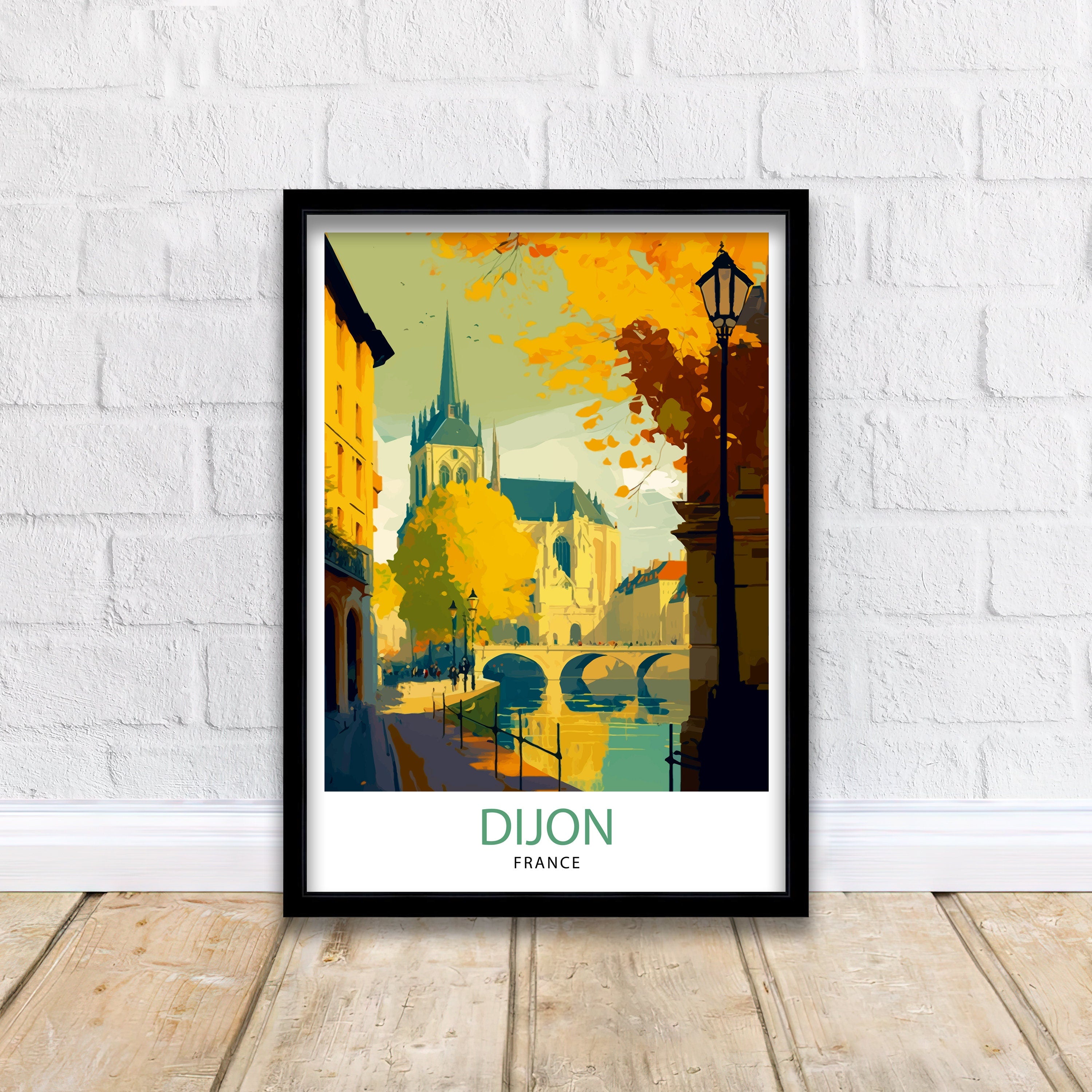Dijon France Travel Print Dijon Wall Art Dijon Home Decor Dijon France Illustration Travel Poster Gift For Dijon France Home Decor