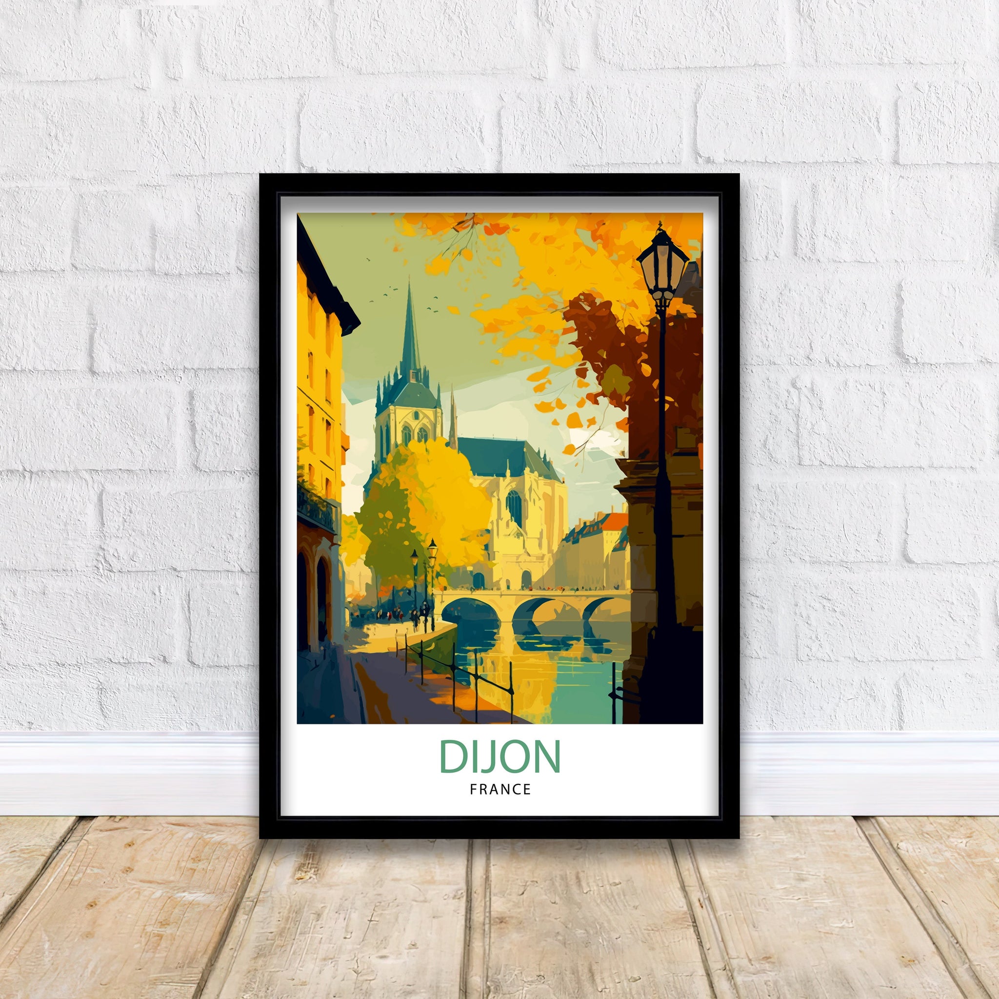 Dijon France Travel Print Dijon Wall Art Dijon Home Decor Dijon France Illustration Travel Poster Gift For Dijon France Home Decor