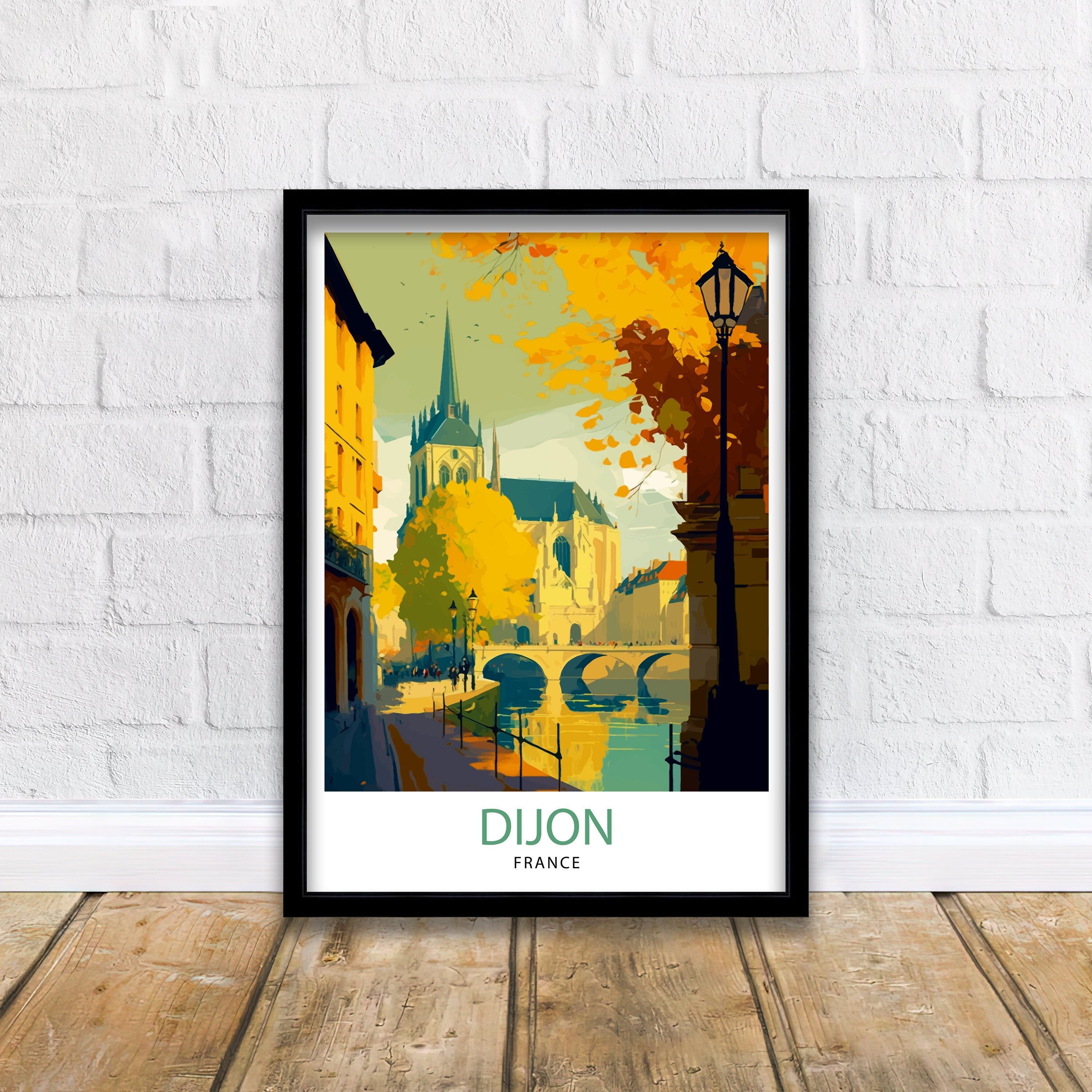 Dijon France Travel Print Dijon Wall Art Dijon Home Decor Dijon France Illustration Travel Poster Gift For Dijon France Home Decor