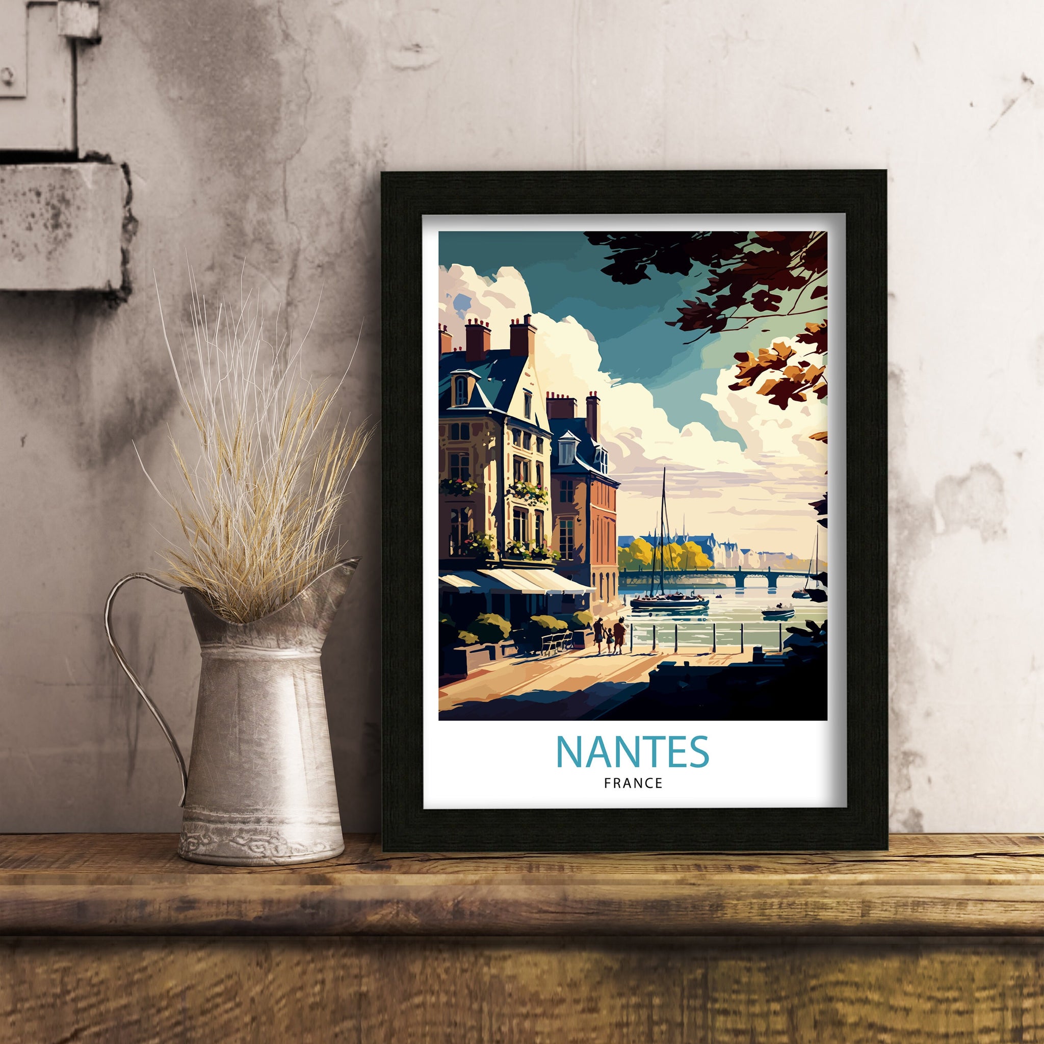 Nantes France Travel Print Nantes Wall Decor Nantes Illustration Nantes Travel Poster Gift For Nantes France Home Decor