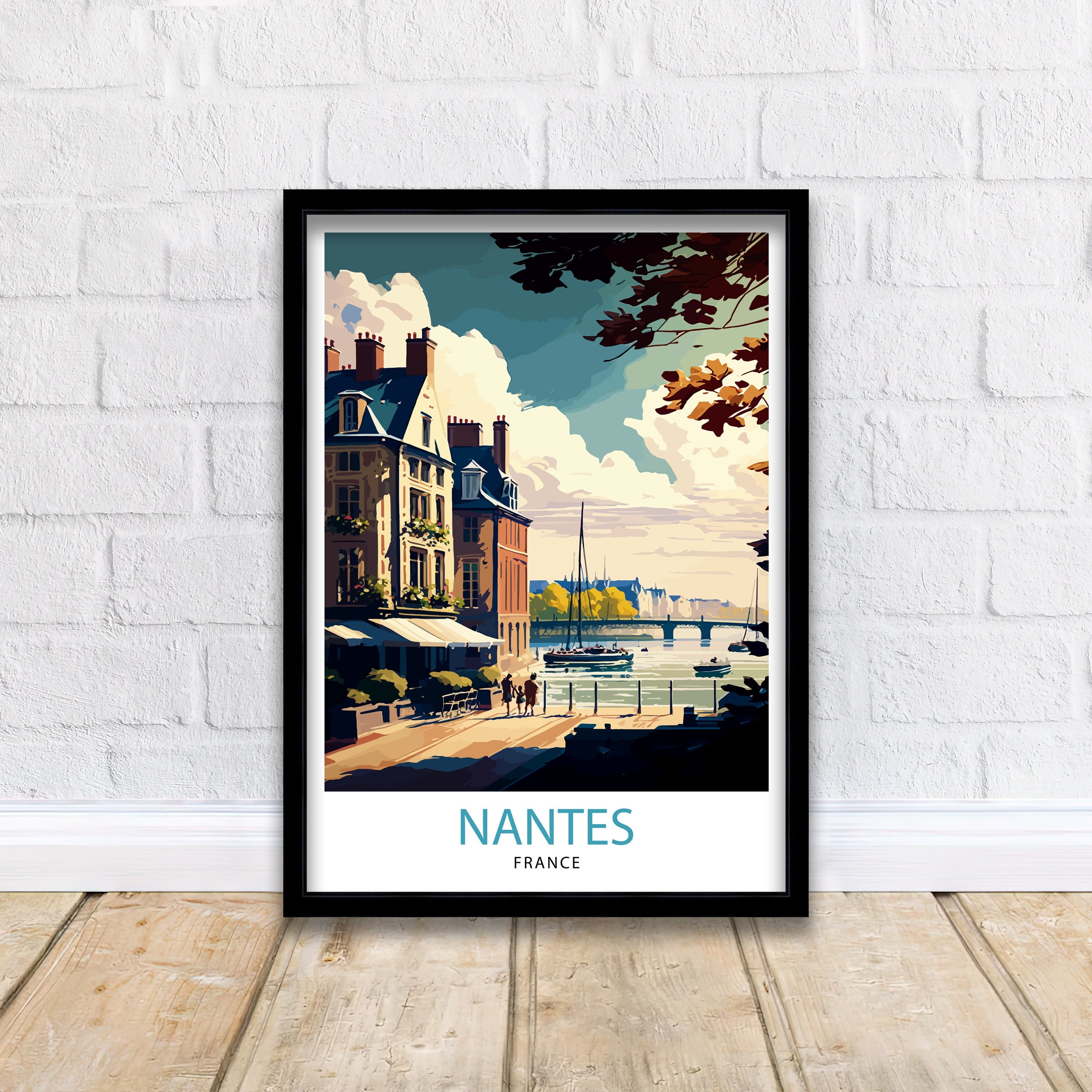 Nantes France Travel Print Nantes Wall Decor Nantes Illustration Nantes Travel Poster Gift For Nantes France Home Decor