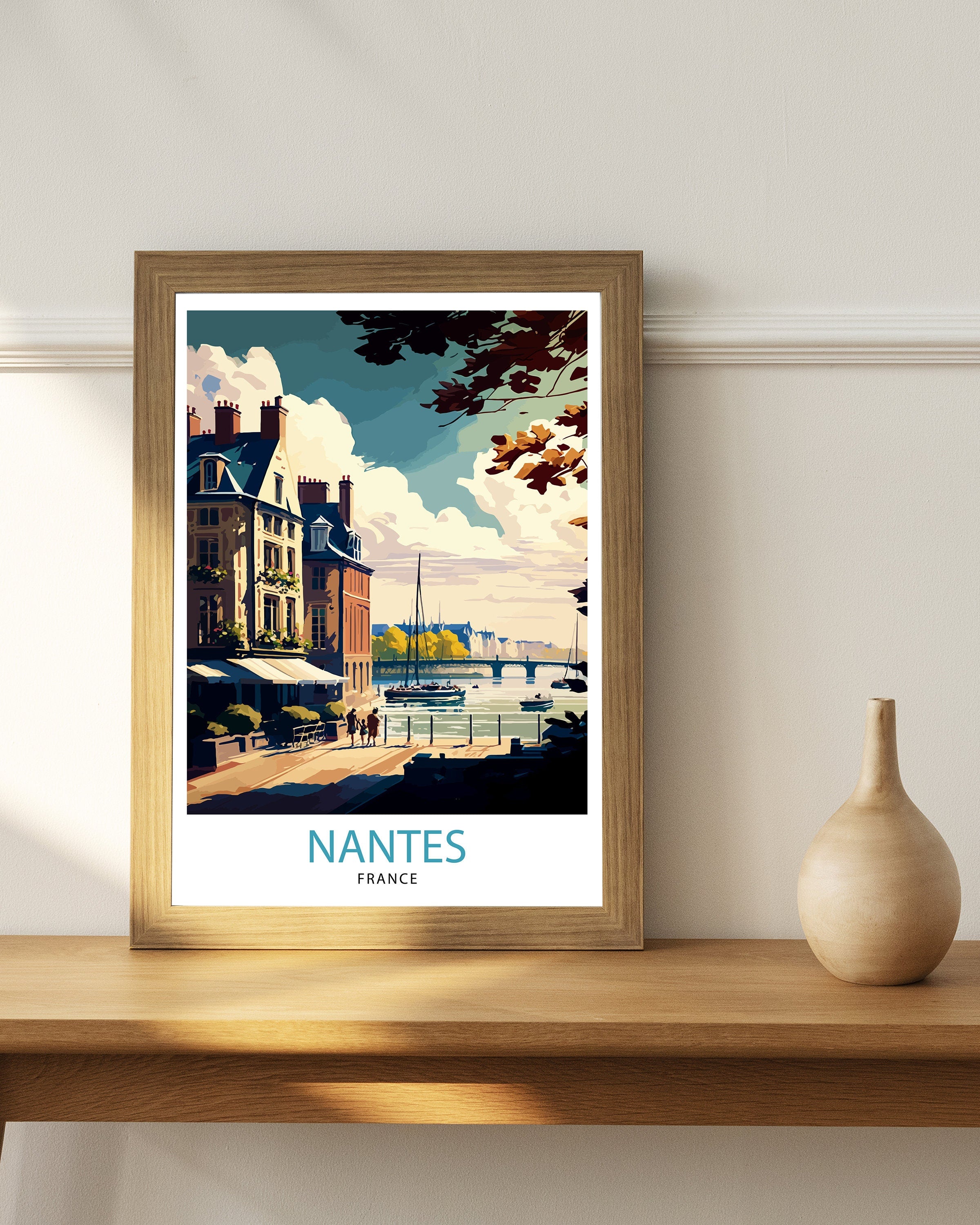 Nantes France Travel Print Nantes Wall Decor Nantes Illustration Nantes Travel Poster Gift For Nantes France Home Decor
