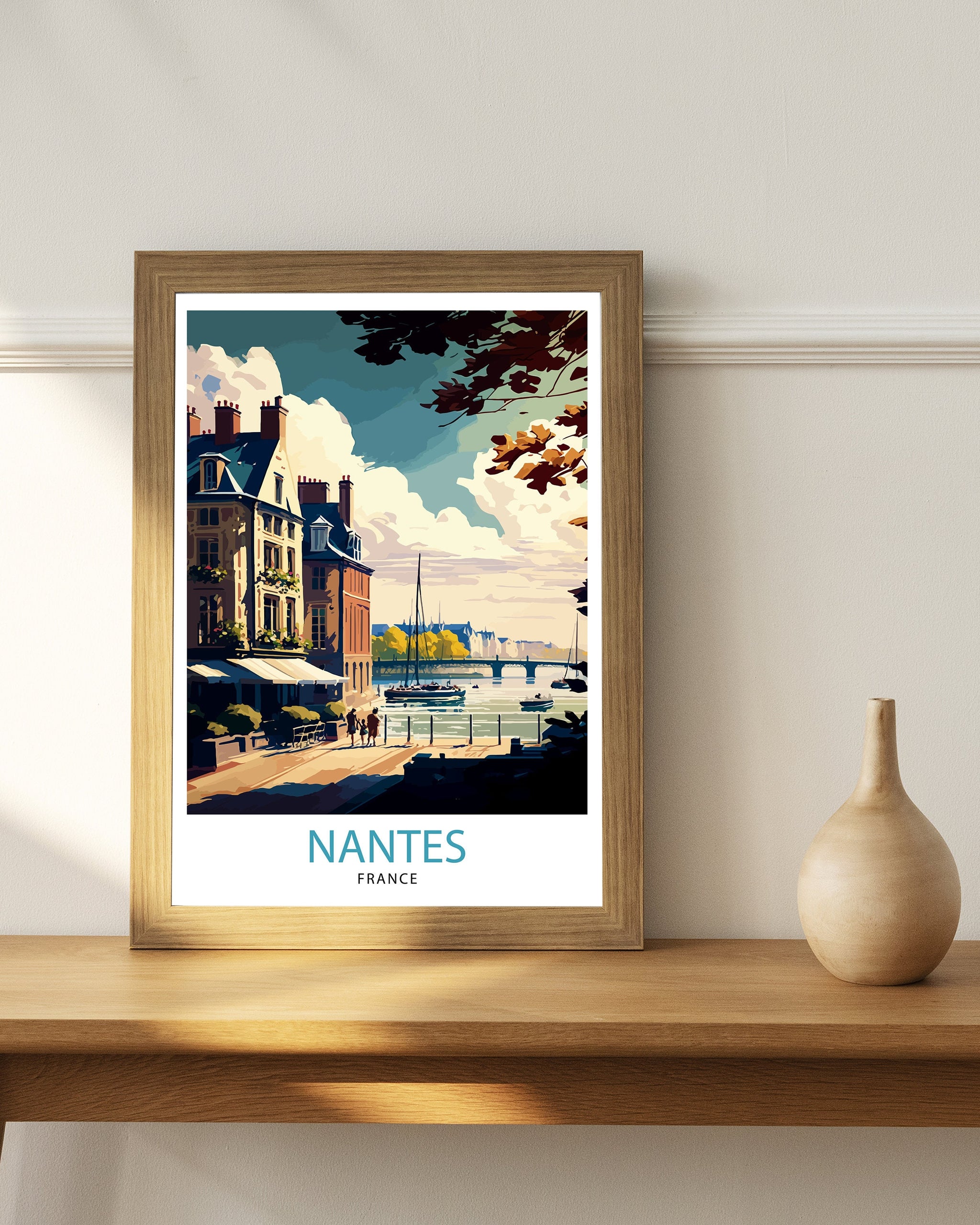Nantes France Travel Print Nantes Wall Decor Nantes Illustration Nantes Travel Poster Gift For Nantes France Home Decor