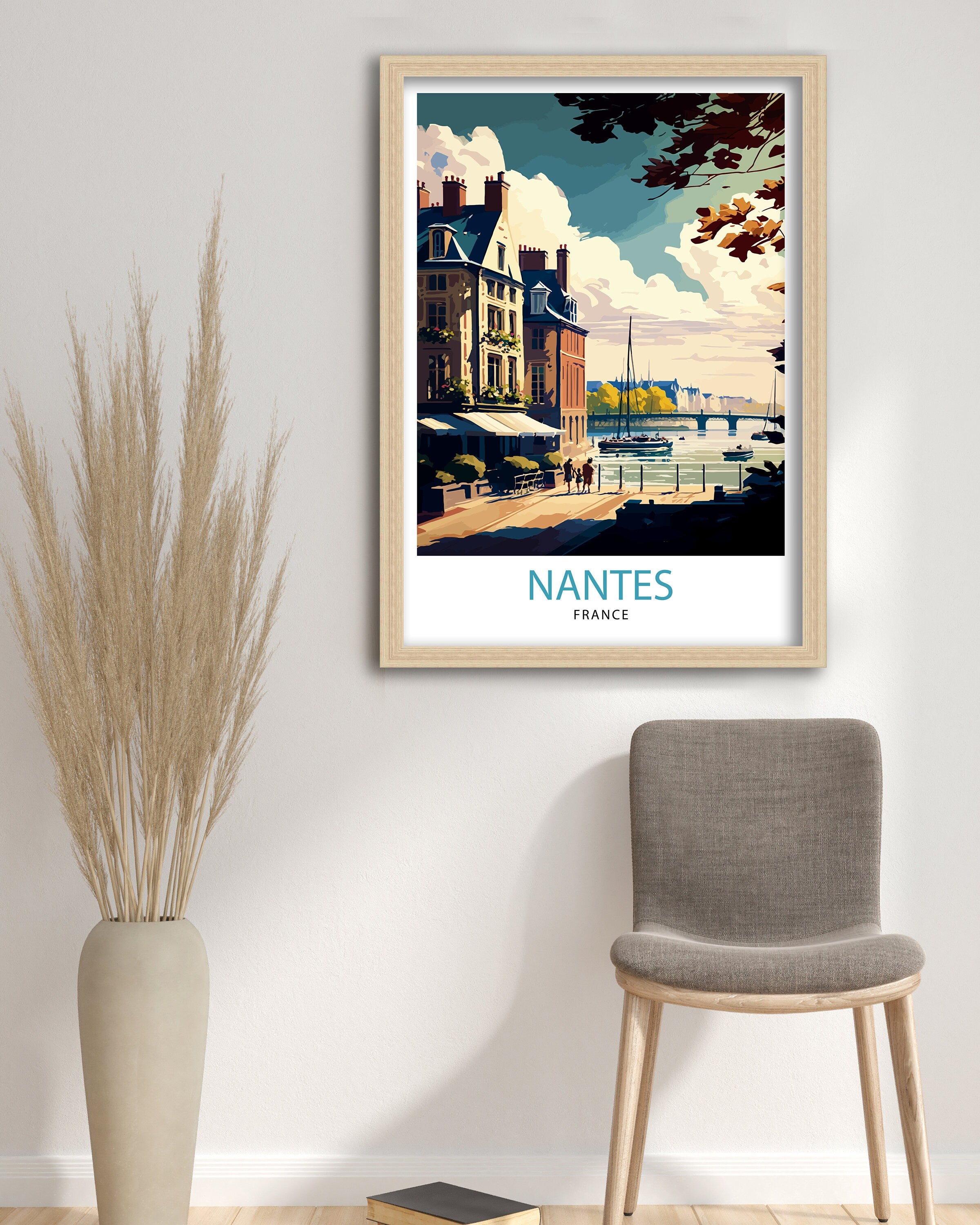 Nantes France Travel Print Nantes Wall Decor Nantes Illustration Nantes Travel Poster Gift For Nantes France Home Decor
