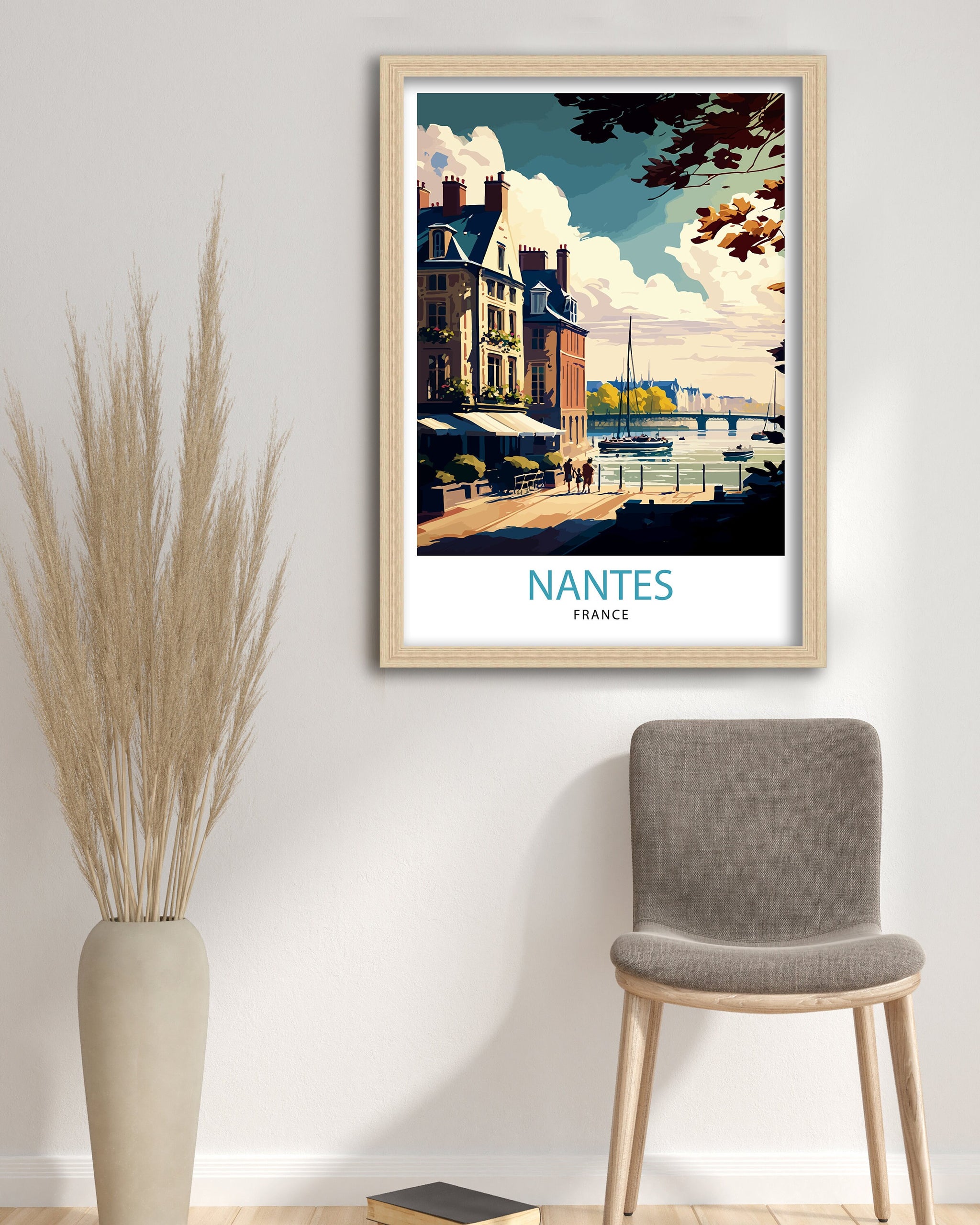 Nantes France Travel Print Nantes Wall Decor Nantes Illustration Nantes Travel Poster Gift For Nantes France Home Decor