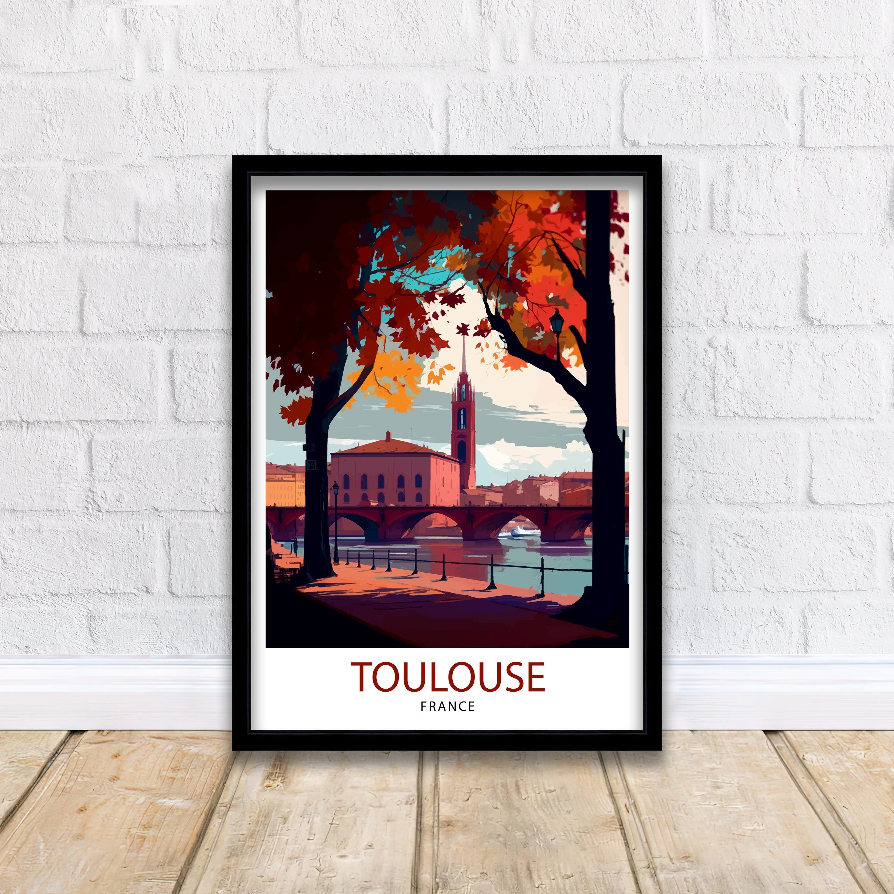 Toulouse France Travel Print Toulouse Wall Art Toulouse Home Decor Toulouse Illustration Toulouse Travel Poster France Print, France Wall
