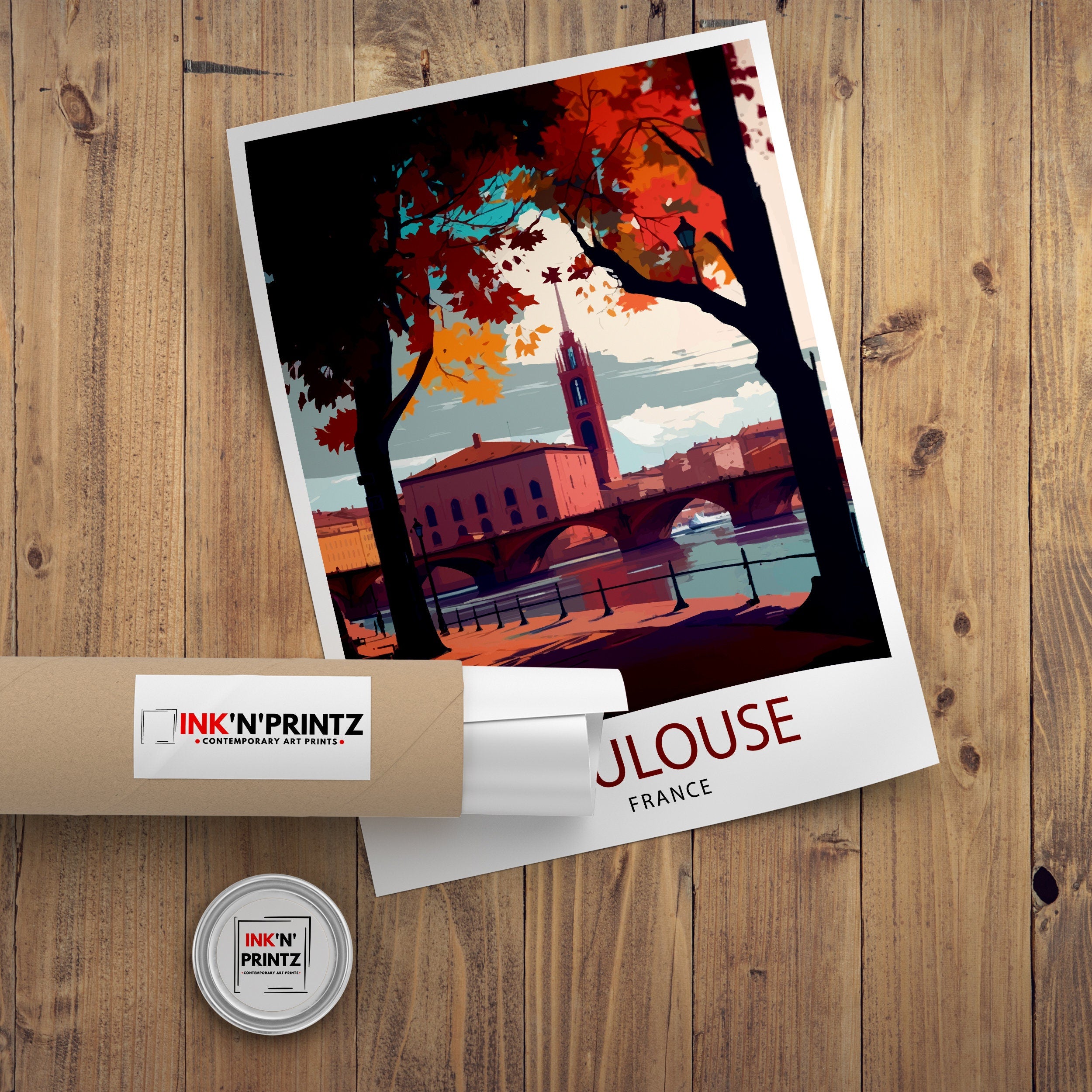 Toulouse France Travel Print Toulouse Wall Art Toulouse Home Decor Toulouse Illustration Toulouse Travel Poster France Print, France Wall