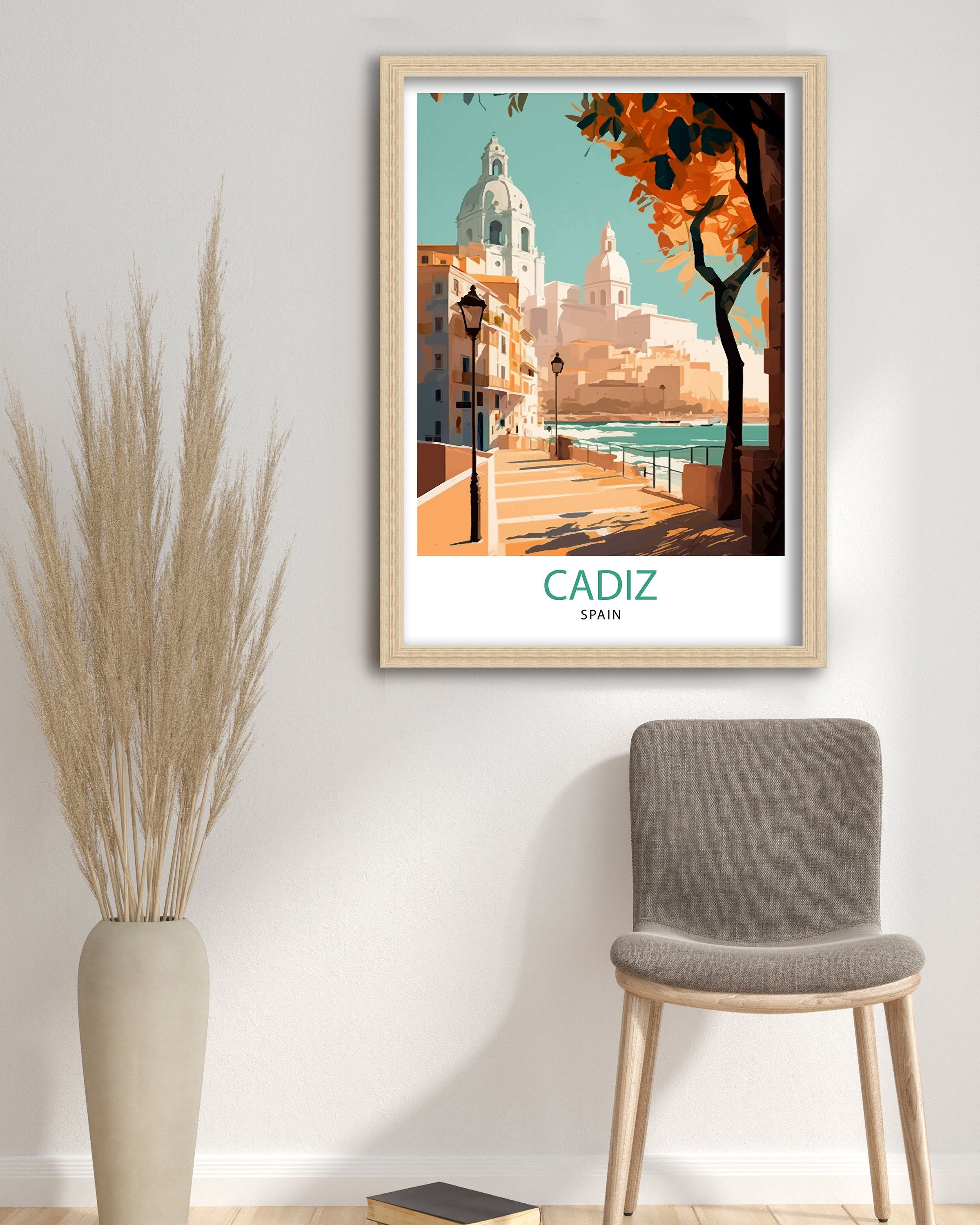 Cadiz Spain Travel Print Cadiz Wall Decor Cadiz Home Living Decor Cadiz Illustration Travel Poster Gift for Cadiz Spain Home Decor