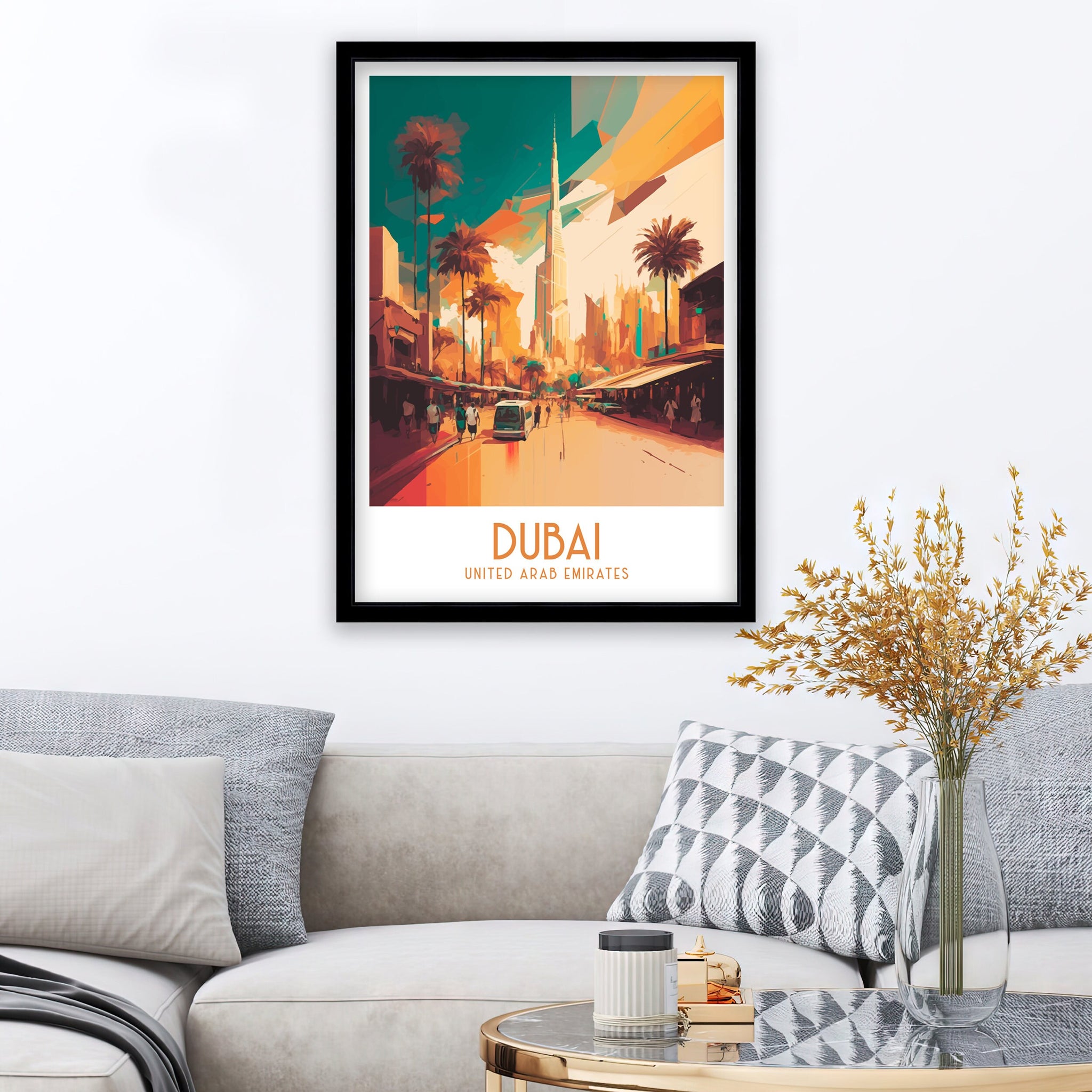 Dubai Travel Poster | Modern Skyline Art Print