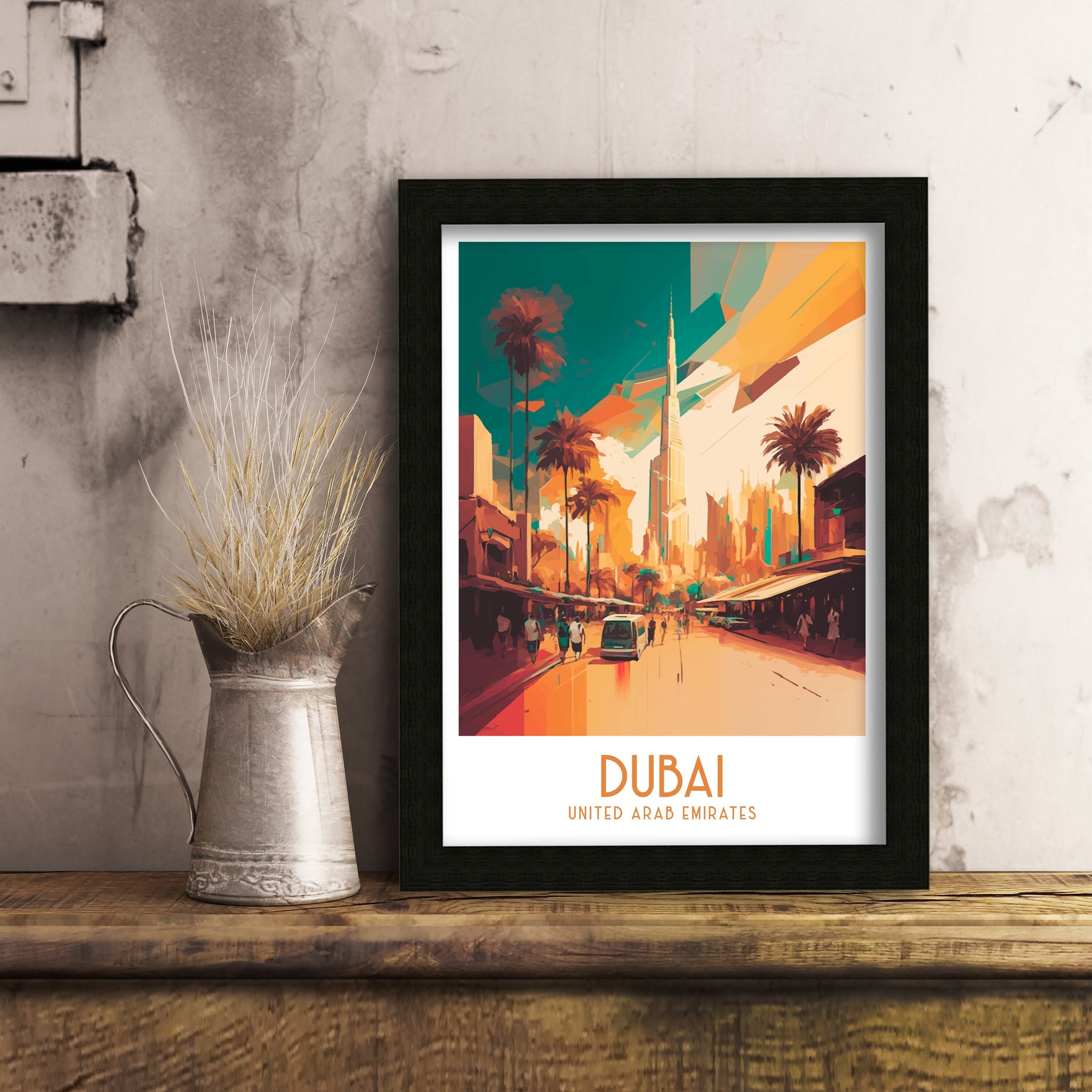 Dubai Travel Poster | Modern Skyline Art Print