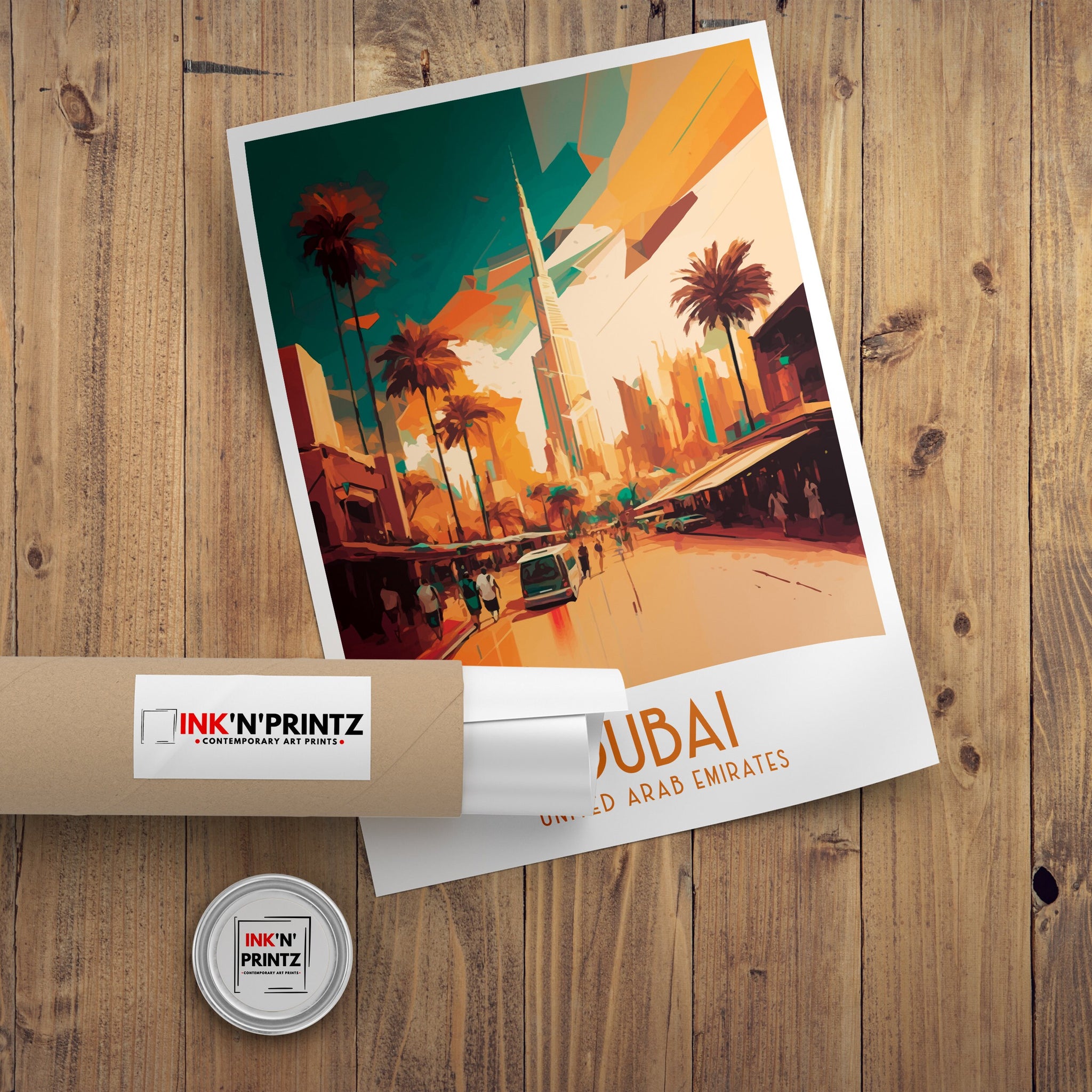 Dubai Travel Poster | Modern Skyline Art Print
