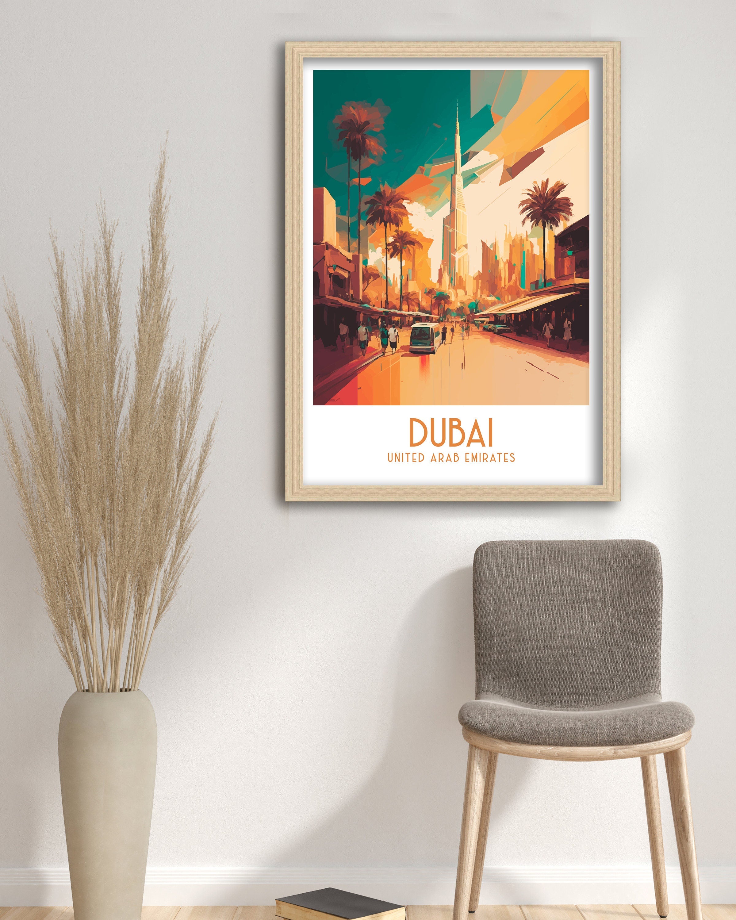 Dubai Travel Poster | Modern Skyline Art Print