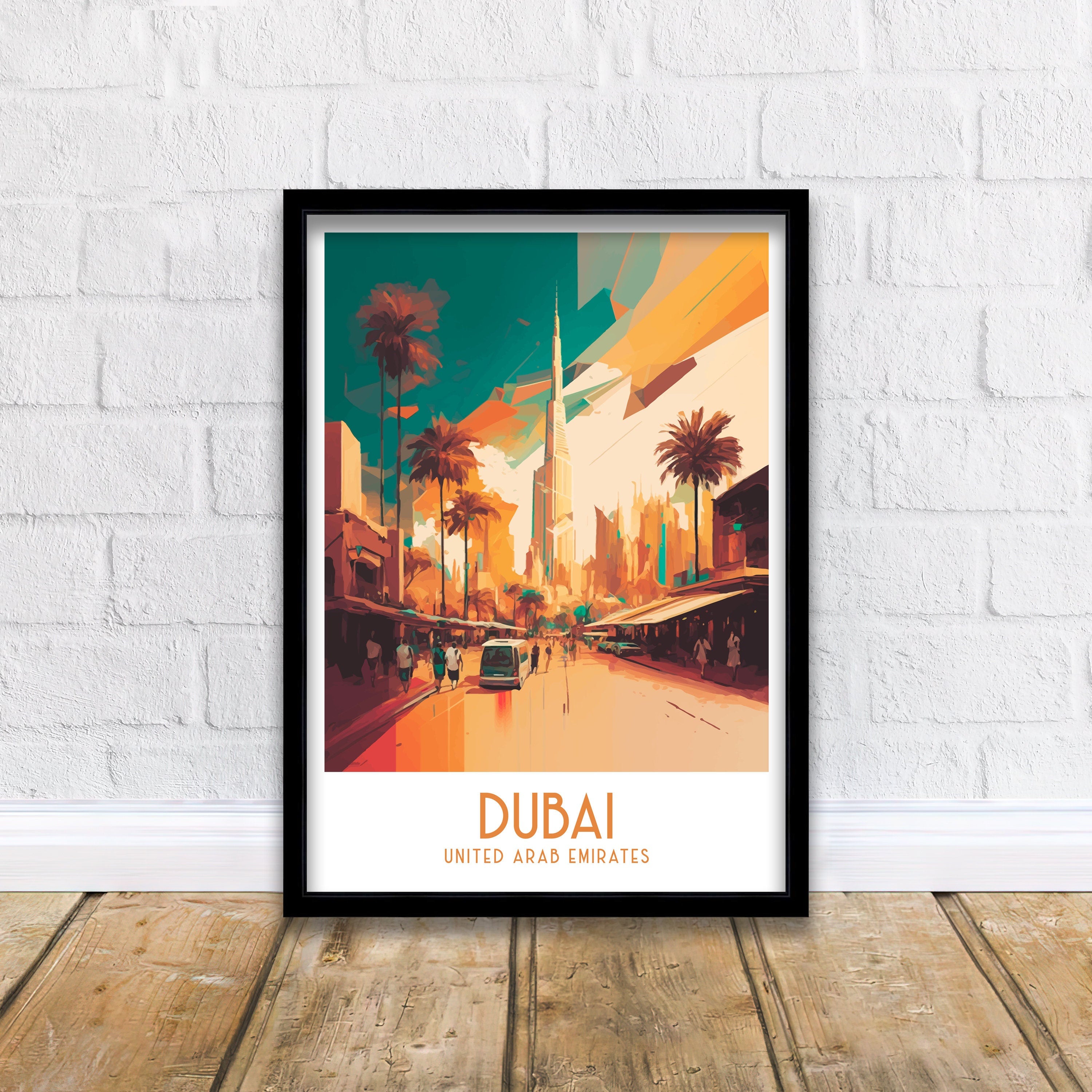 Dubai Travel Poster | Modern Skyline Art Print